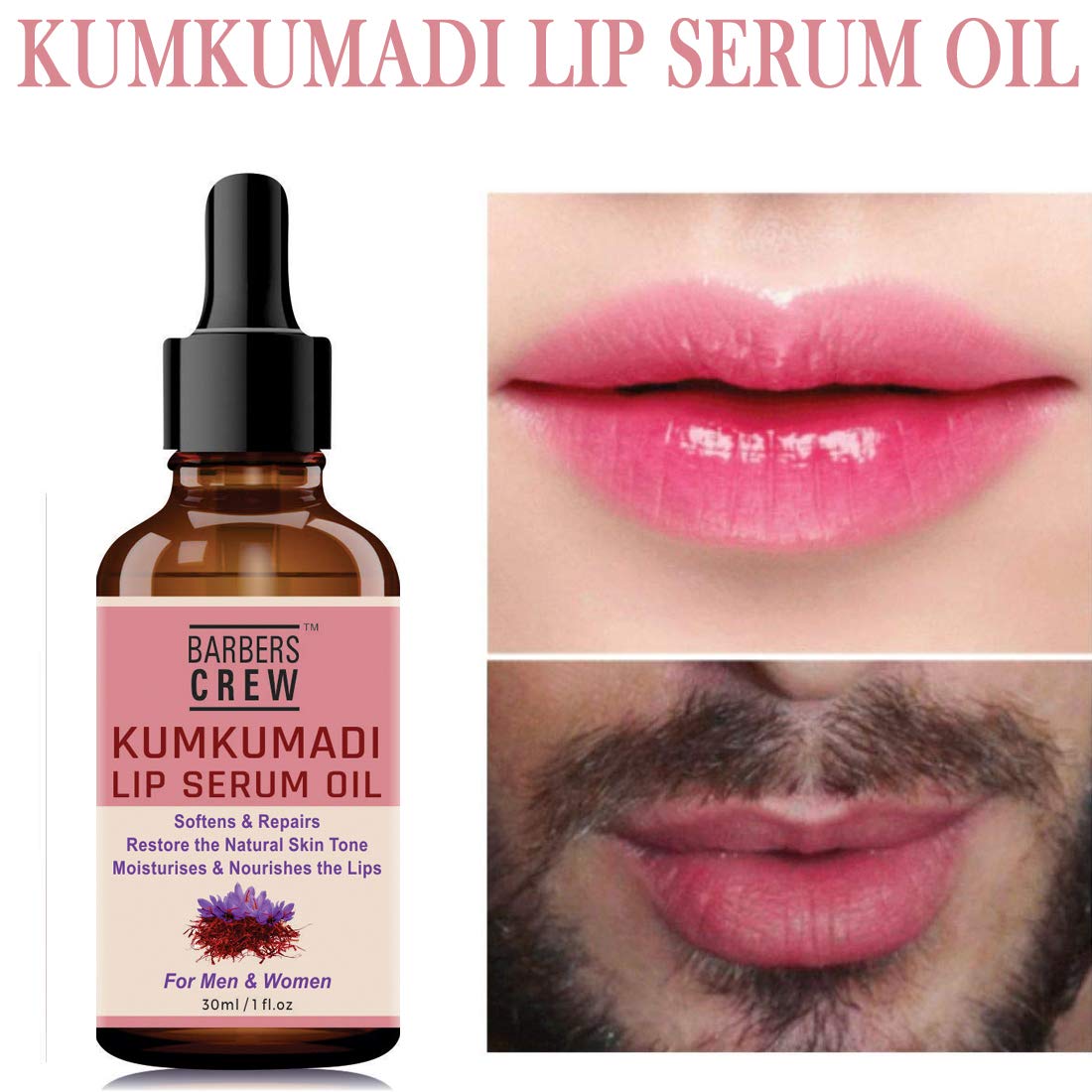 Barbers Crew Lip Serum - Hydrating & Plumping Lip Treatment, 100g | Red Tint for Soft, Smooth Lips | Perfect for Daily Use & Night Care