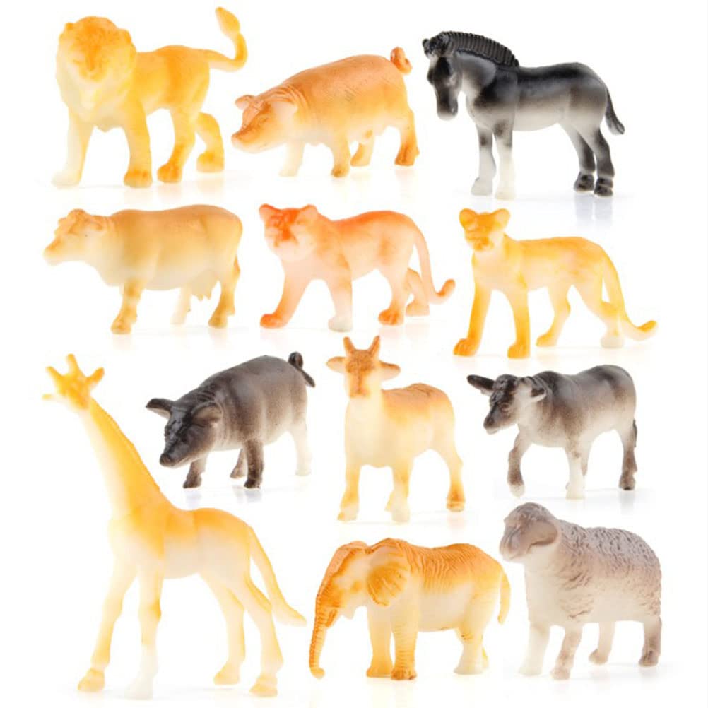 12pcs Realistic Jungle Animal Figures Toy Set - Wild Forest Farm Animals for Kids, Educational Learning Toys for Toddlers & Children - Perfect for Playtime, Storytelling & Classroom Activities