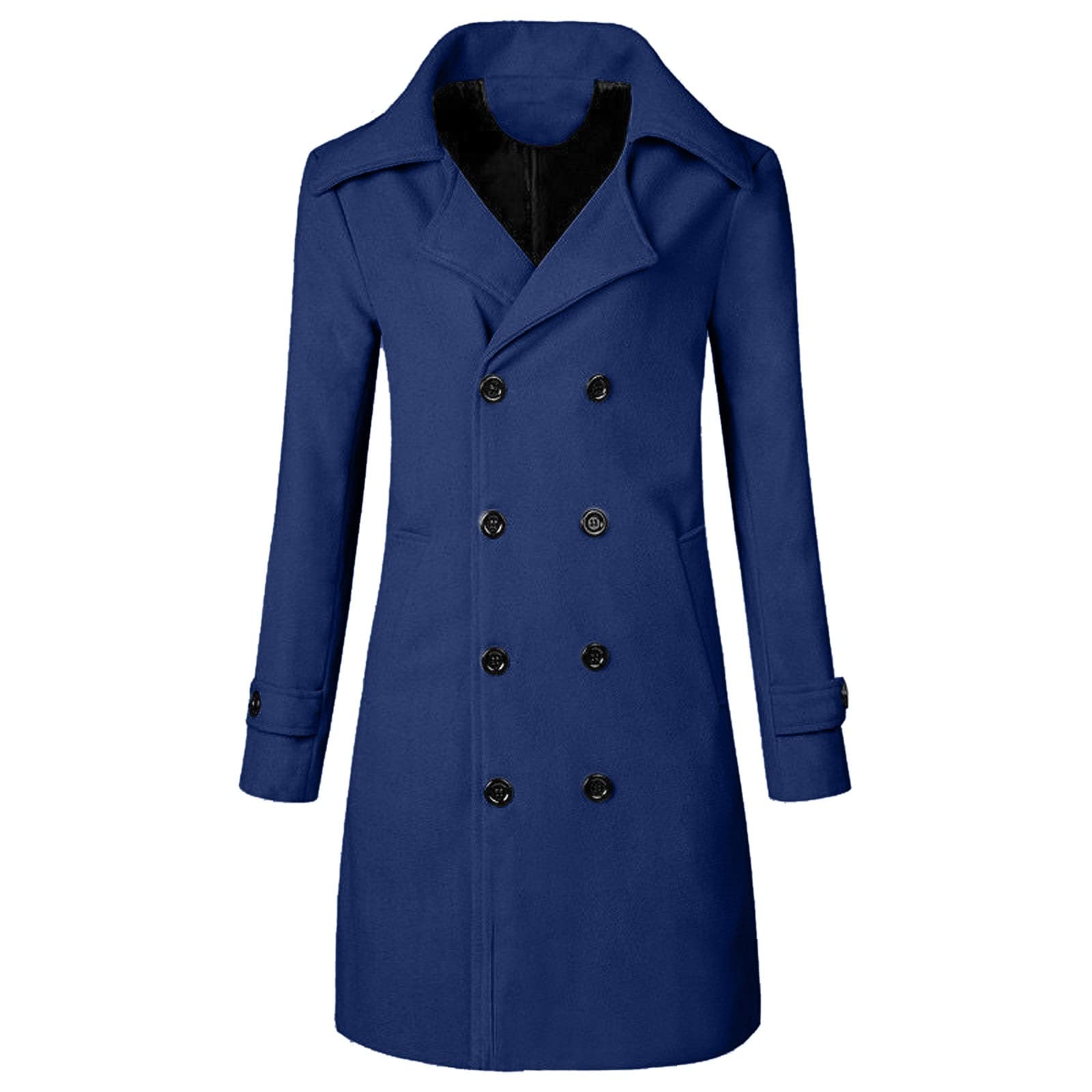 Men's Fashion Trench Coat - Double Breasted Long Pea Coat & Overcoat for Winter | Stylish Casual Outerwear for Work, Travel & Formal Occasions