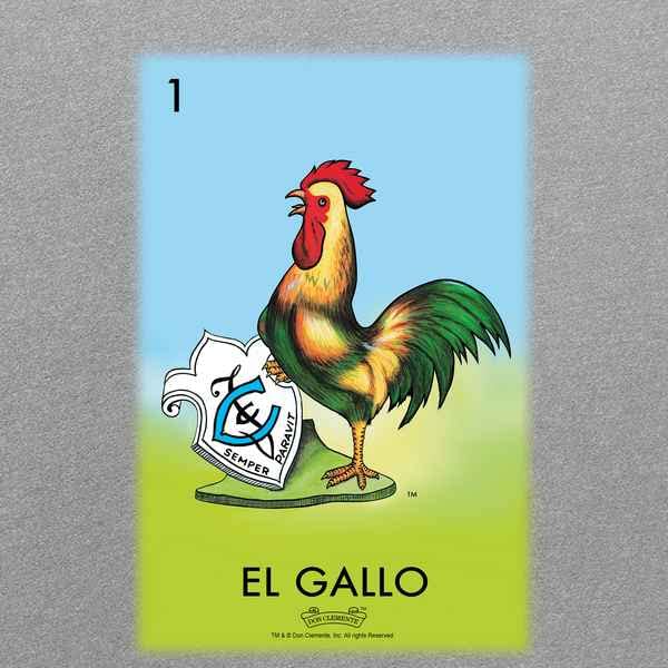 Pop Threads El Gallo Rooster Loteria Card Mexican Graphic T-Shirt for Men - Soft Cotton Vintage Latino Shirt for Casual Wear, Hispanic Heritage Month & Cinco de Mayo Celebrations