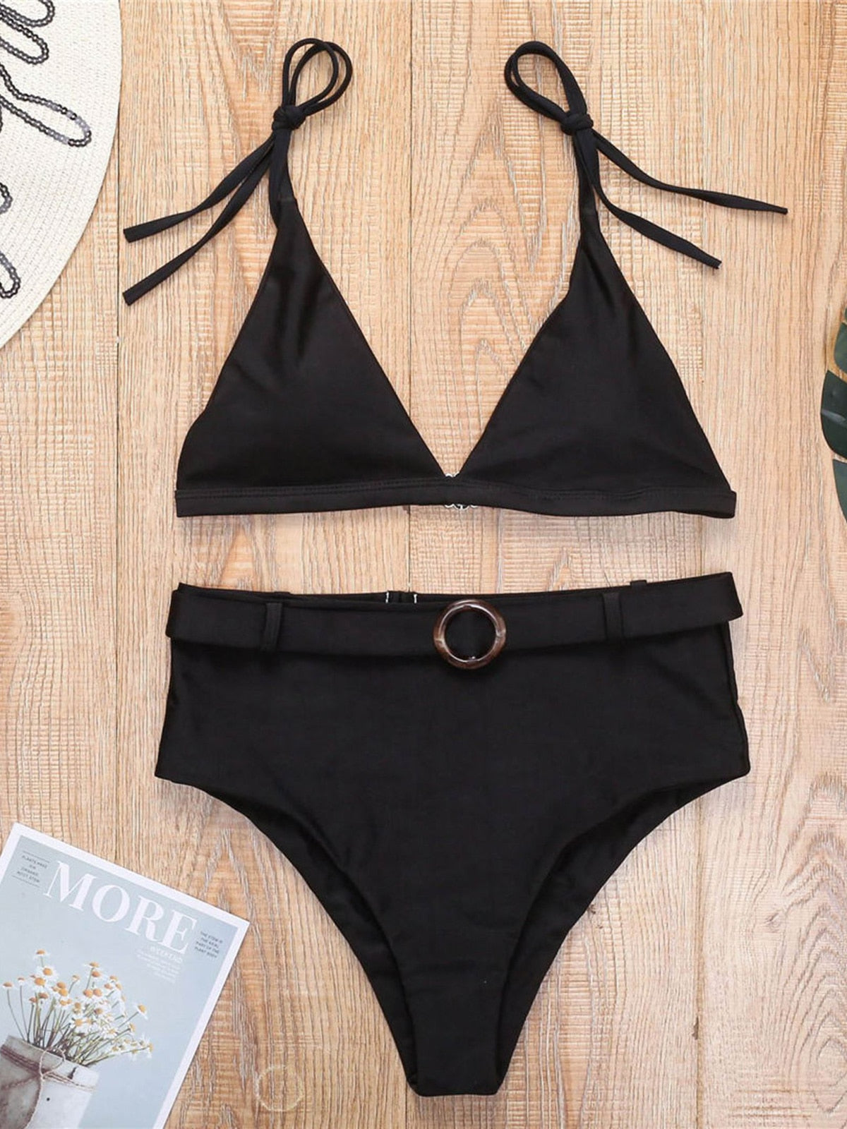 **2024 Women's High Waist Bikini Set - 4 Colors Two Piece Swimsuit with Adjustable Belt | Sexy Bathing Suit for Beach, Pool & Vacation | Plus Size Swimwear V2359**