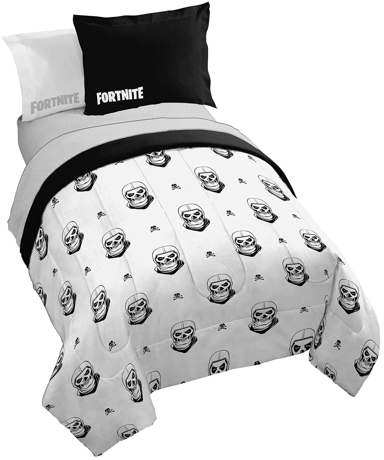 Jay Franco Fortnite Trooper 7-Piece Full Bedding Set - Super Soft Fade-Resistant Microfiber Comforter & Sheet Set (Official Licensed Fortnite Merchandise) - Perfect for Gamers' Bedrooms, Dorm Rooms & Fortnite Fans