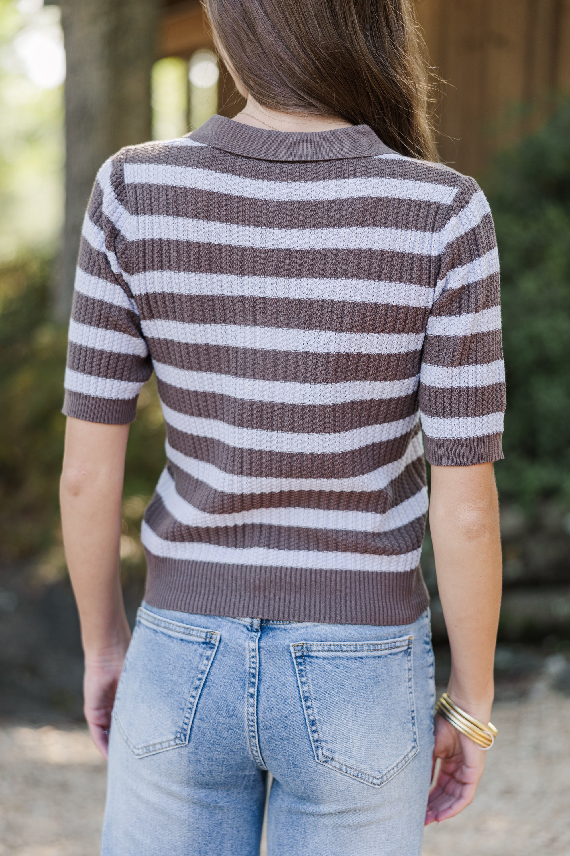Lavender Striped Sweater for Women - Soft Comfortable Pullover Knit Top | Perfect for Casual Outfits, Fall Layering & Cozy Winter Wear