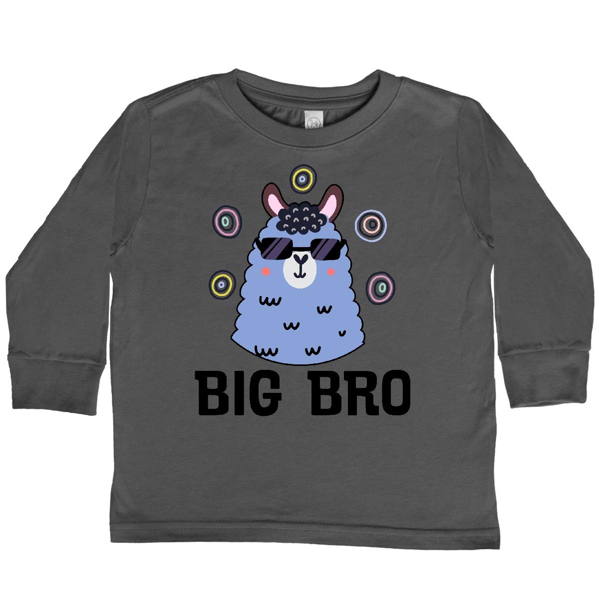 Inktastic Big Bro Boy Llama Brother Outfit - Cute Toddler Long Sleeve T-Shirt for Siblings - Perfect for Family Photos, Matching Outfits & Special Occasions