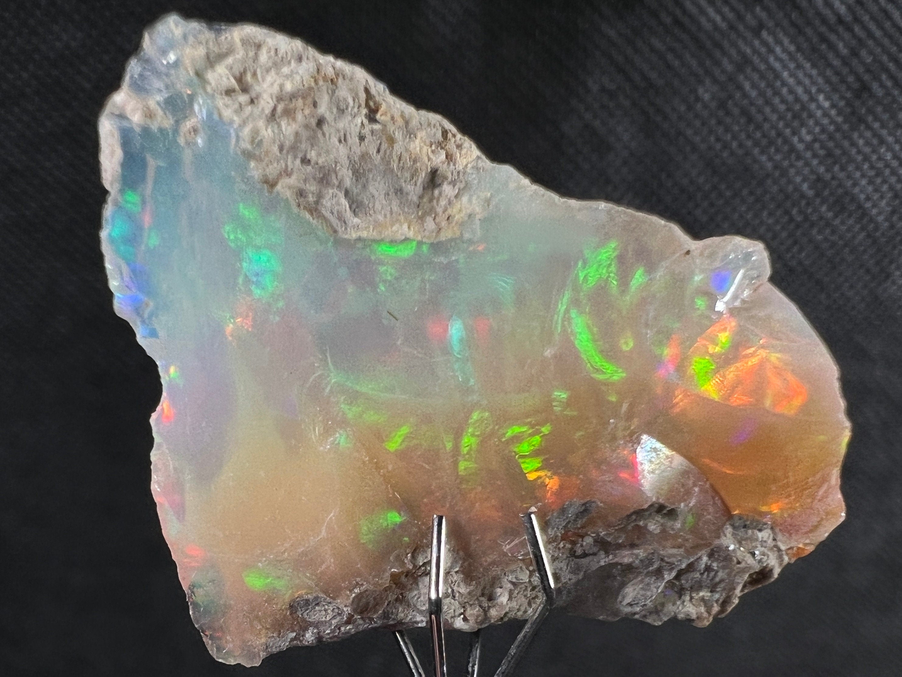 Premium 4A+ Welo Opal Raw Crystal - Certified Cutting Grade Opal for Jewelry Making (50629) | Ideal for Rings, Necklaces & Handcrafted Gemstone Designs