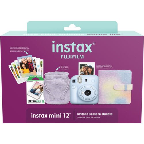 Fujifilm Instax Mini 12 Instant Camera Pastel Blue with Film Bundle - Perfect for Travel, Parties & Memory Keeping