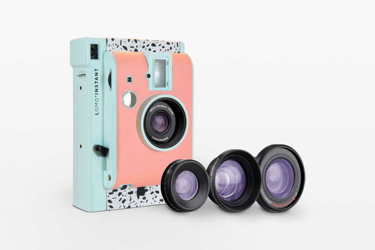 Lomography Lomo'Instant Camera & Lenses Milano Edition - Retro Instant Film Camera with 3 Creative Lenses for Travel, Parties & Vintage Photography