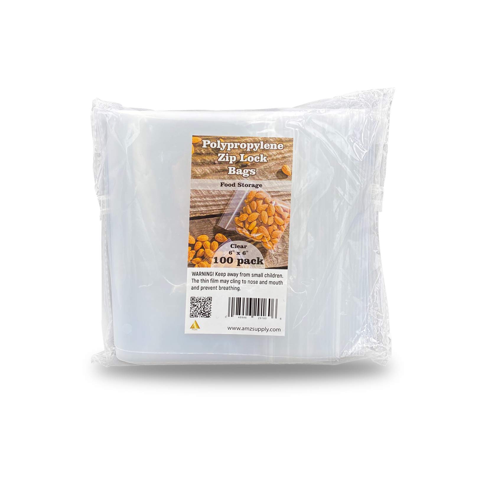 APQ 6x6 Inches Clear Reclosable Zipper Bags - 100 Pack of 2 Mil Thick Waterproof Plastic Storage Bags with Secure Zipper Closure for Jewelry, Crafts & Industrial Use | Perfect for Organizing Small Parts, Beads & DIY Supplies