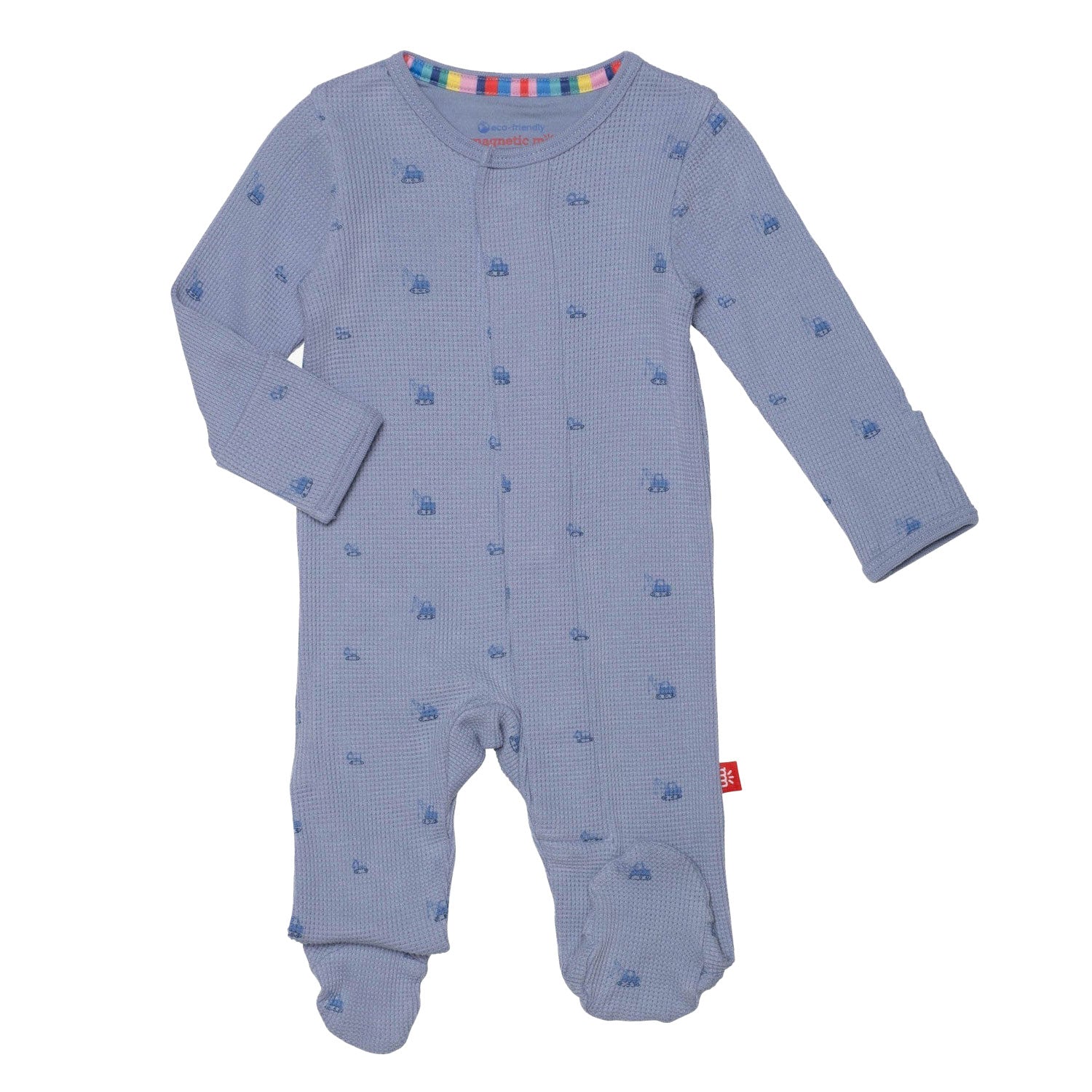 Soft Slate Print Waffle Modal Magnetic Footie - Cozy & Stylish Baby Socks for Everyday Wear & Playtime