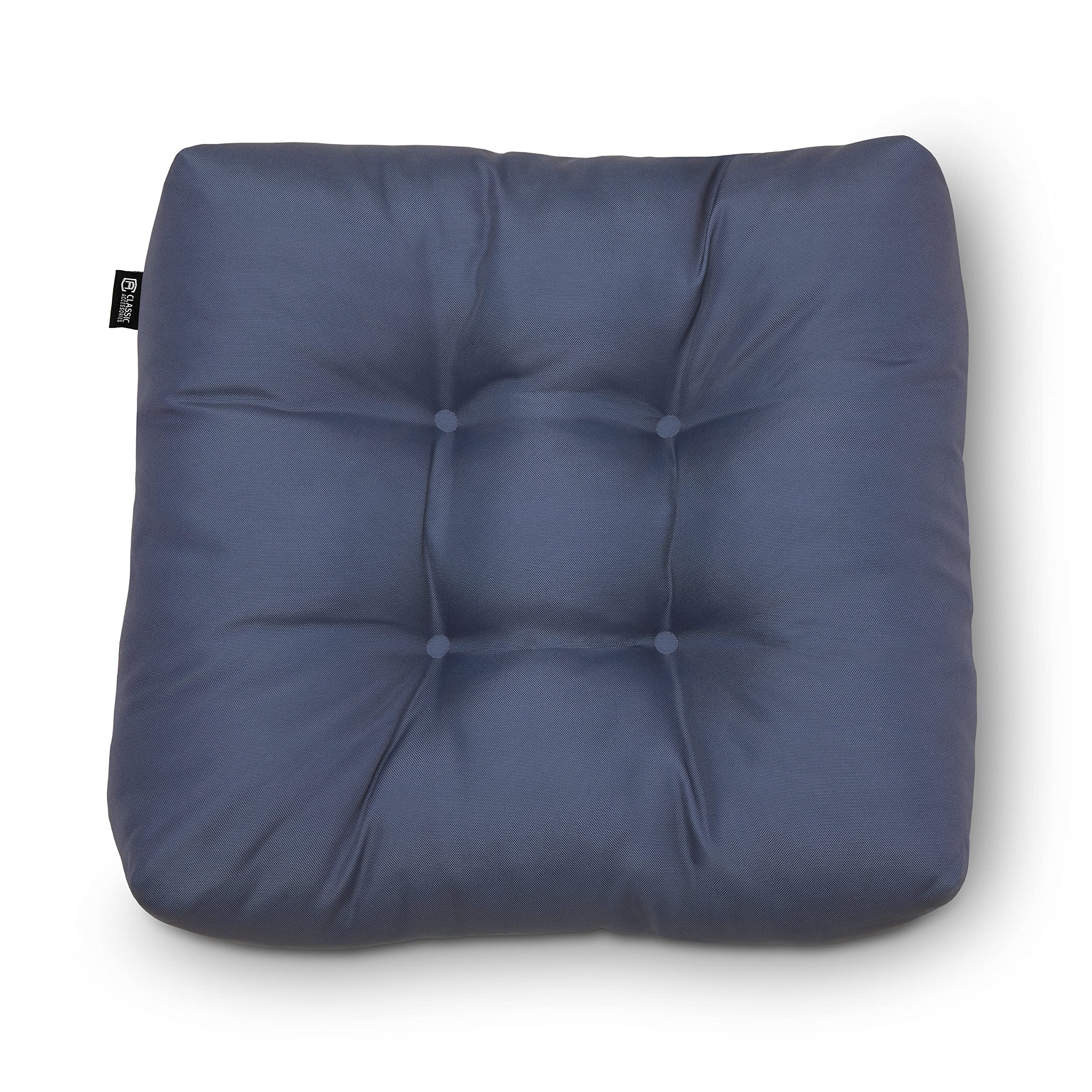 Waterproof 19x19x5 Inch Square Outdoor Seat Cushions - 2 Pack Navy Blue Patio Furniture Cushions - All-Weather Resistant for Deck Chairs, Porch Swing & Garden Bench