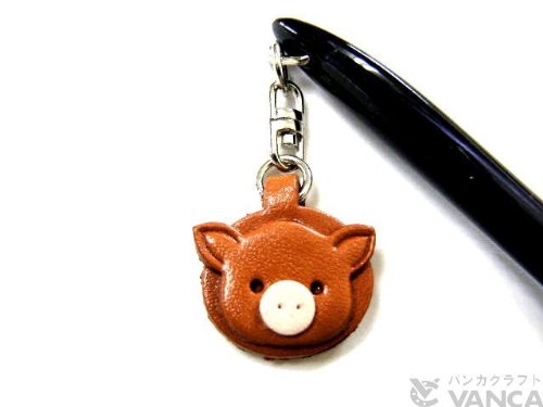 Premium Genuine Pig Leather Animal-Themed Desk Pen Holder - Handcrafted in Japan by VANCA - Perfect for Office, Study & Gift Giving