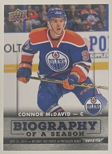 2015-16 Upper Deck Connor McDavid Rookie Card #BIOCM5 - Edmonton Oilers Hockey Trading Card - Perfect for Collectors, Investors & Sports Memorabilia Enthusiasts