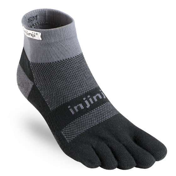 Injinji Run Midweight Mini Crew Toe Socks - Performance Running & Hiking Socks for Men & Women - Blister Prevention, Moisture Wicking, Comfort Fit - Ideal for Marathon, Trail Running & Outdoor Activities