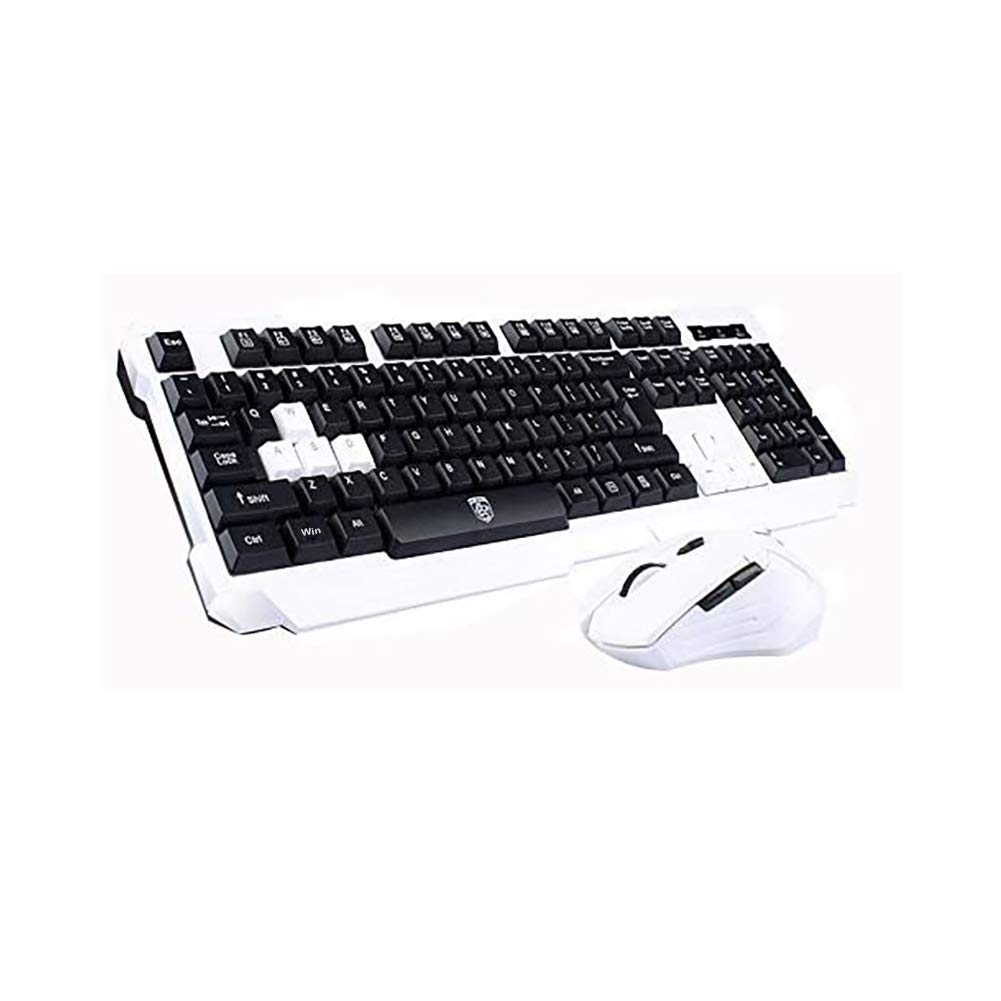 UniFire V60 Waterproof 2.4G Wireless Gaming Keyboard and Mouse Combo with Adjustable DPI - Ergonomic Design for PC, Laptop, Mac - Perfect for Gaming, Office Work & Home Use (White)