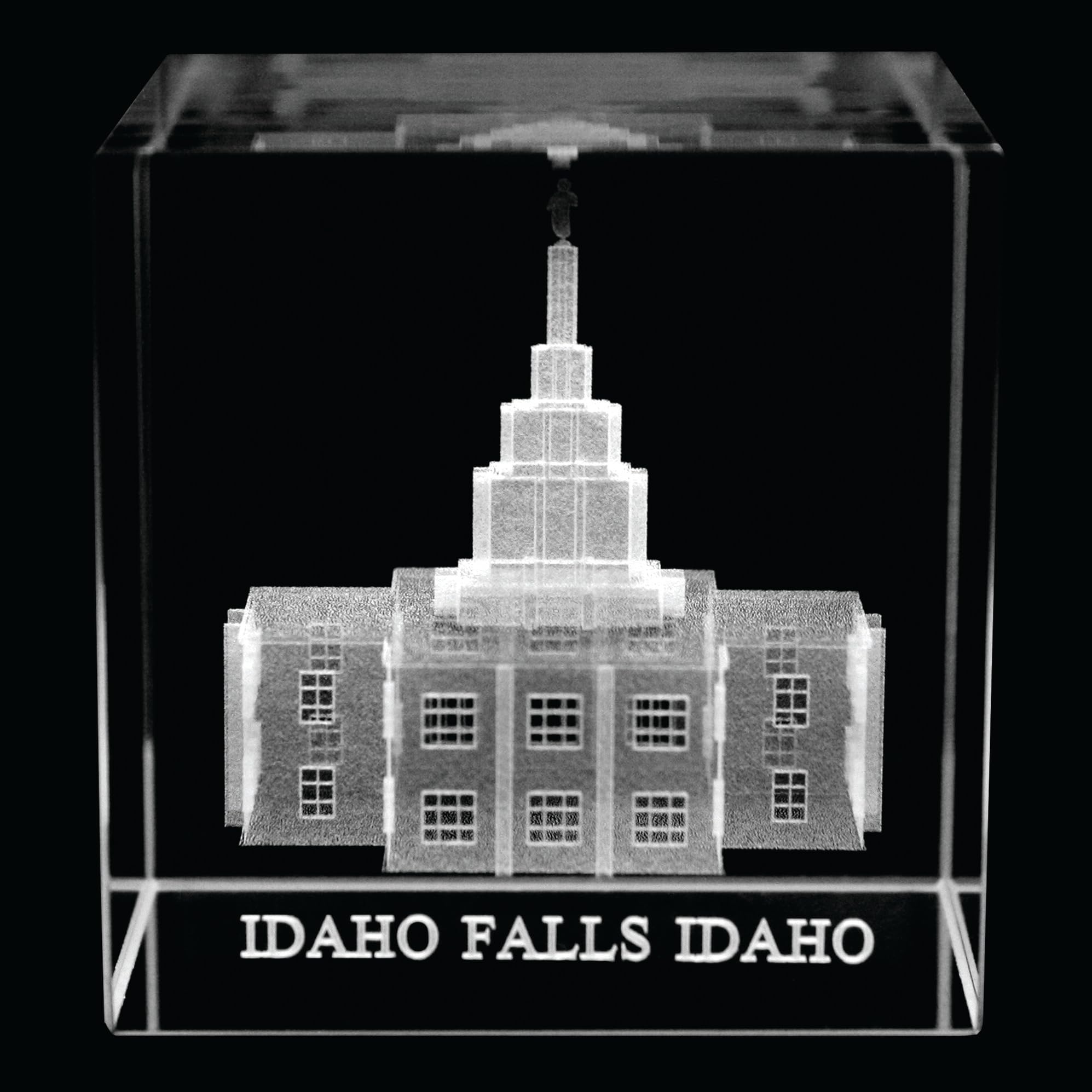 Crystal Cube Desk Decor - Elegant LDS Temple Paperweight for Office & Home | Christian Gift Idea for Desk, Bookshelf, or Display Case | Perfect for Work, Meditation, and Spiritual Inspiration