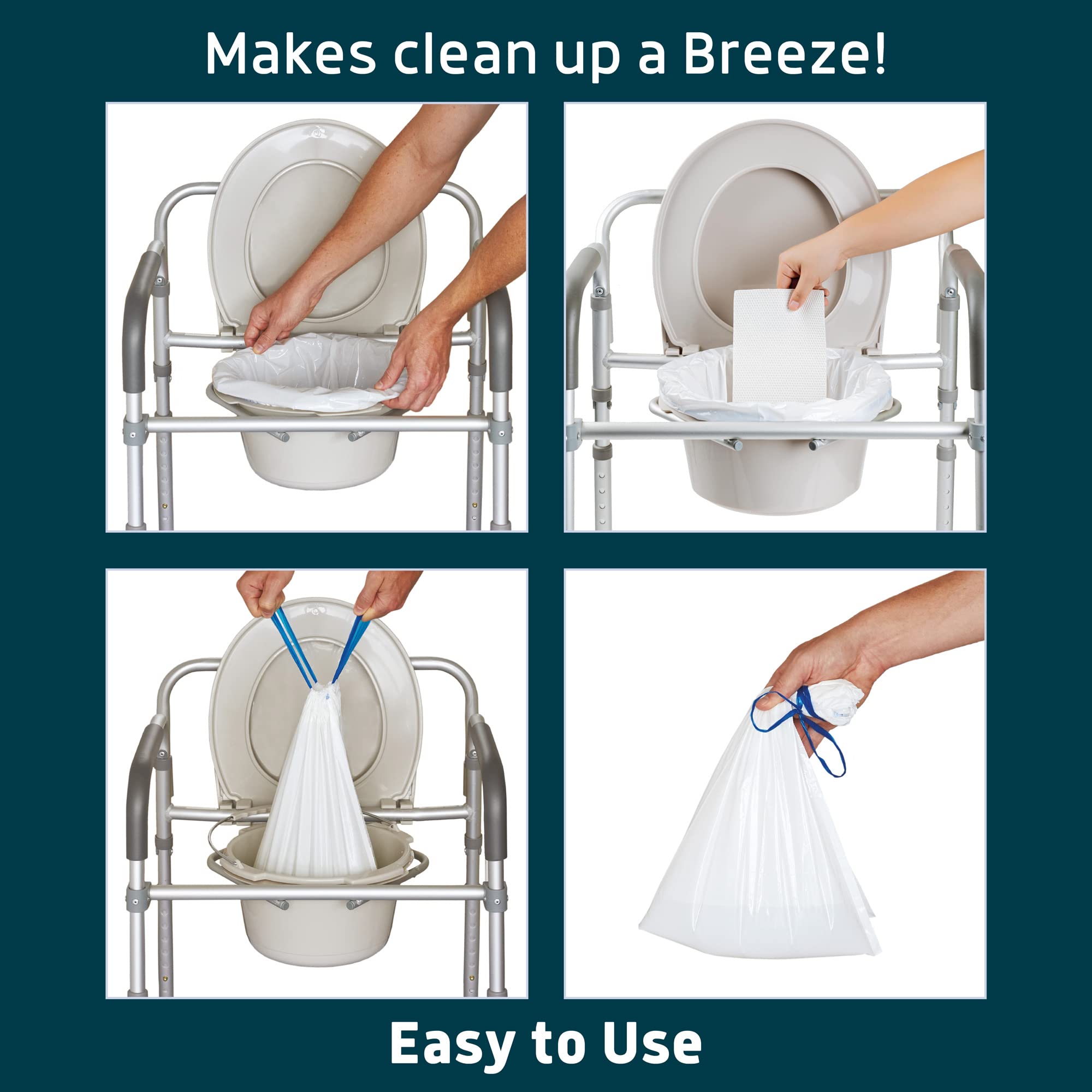 100 Disposable Commode Liners + 250 Lavender Scented Super Absorbent Pads - Universal Fit for Adult Commode Chairs & Portable Toilets - Ideal for Home Care, Hospitals, and Travel Use