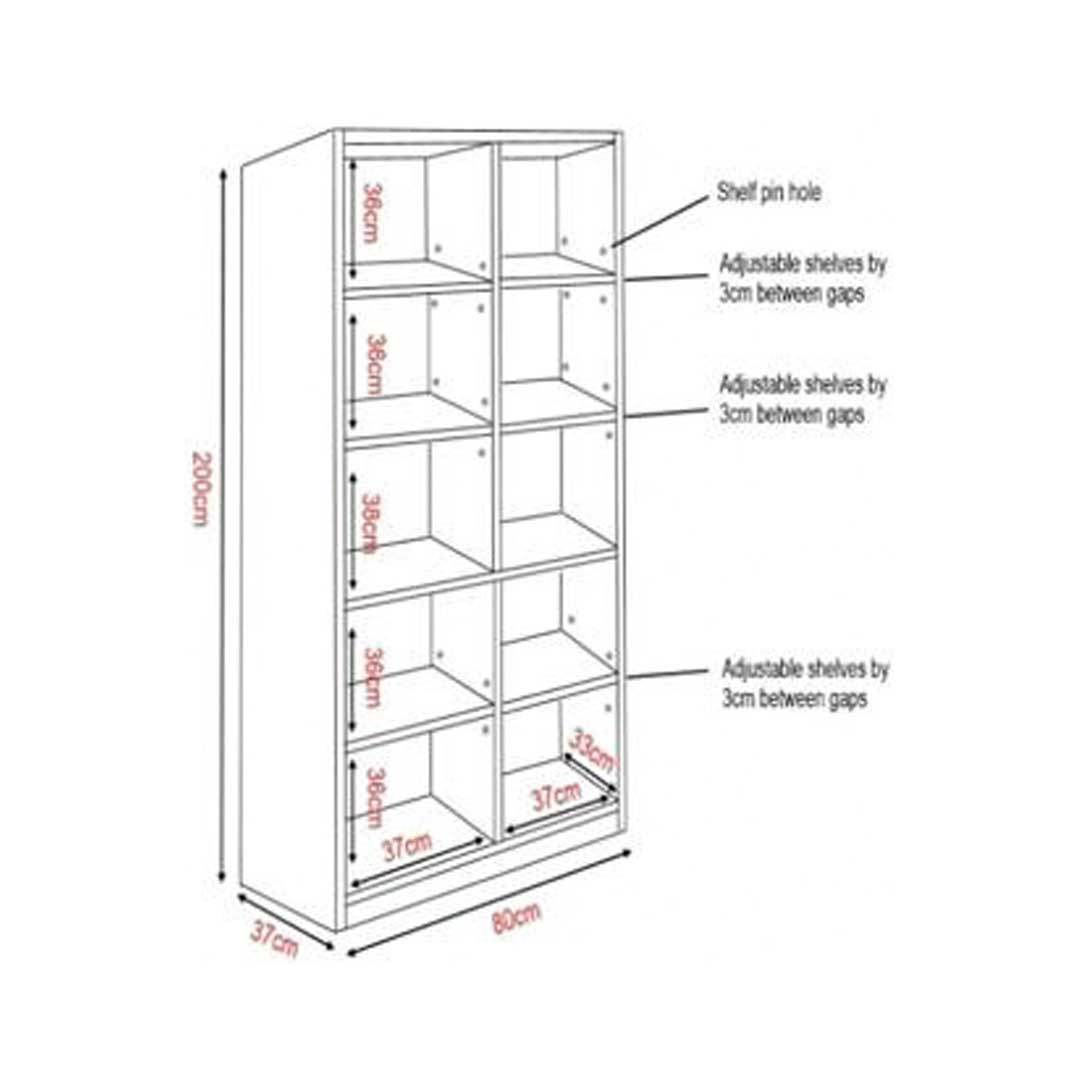 Elizabeth 2 Door Display Cabinet with Adjustable Shelves - Modern Bookshelf for Living Room, Bedroom & Office Storage - Perfect for Showcasing Books, Decor & Collectibles