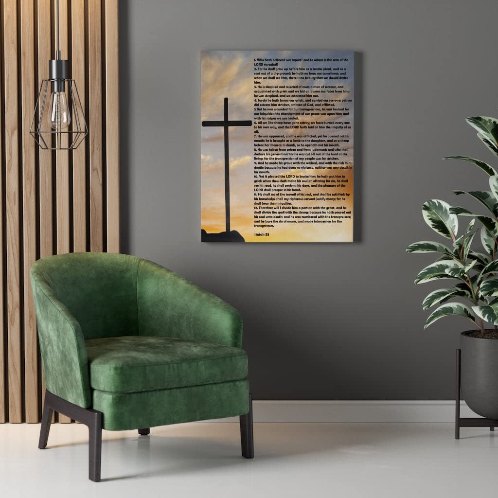 Isaiah 53 Bible Verse Canvas Wall Art - Christian Home Decor Scripture Print - Perfect for Church, Bedroom & Gift Giving