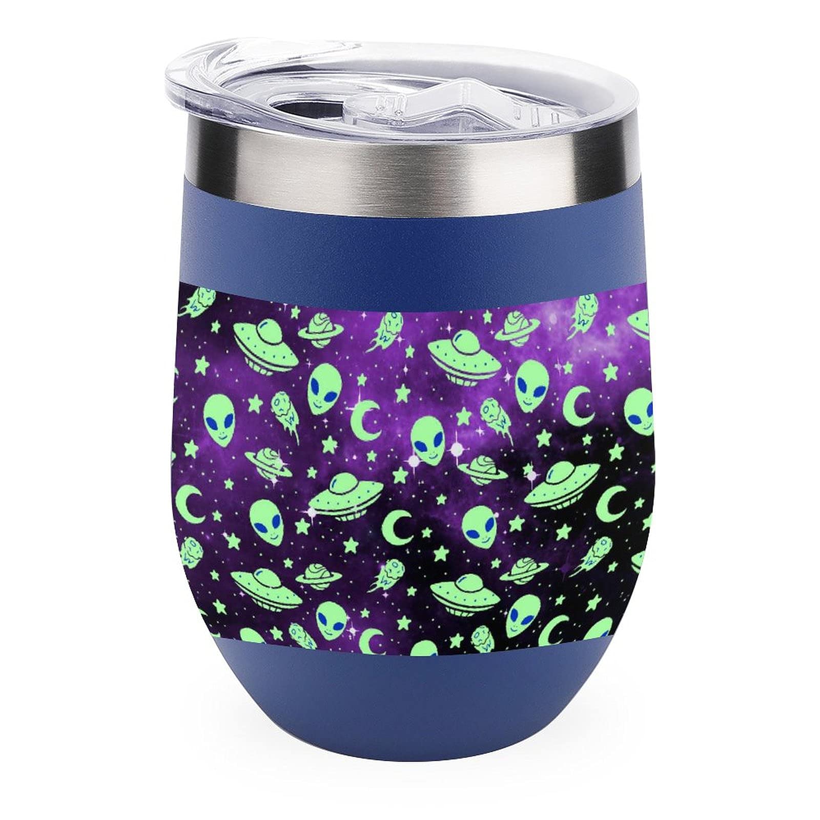 Galaxy Alien Vacuum Insulated Wine Tumbler - Stainless Steel Travel Cup for Coffee & Wine On-the-Go