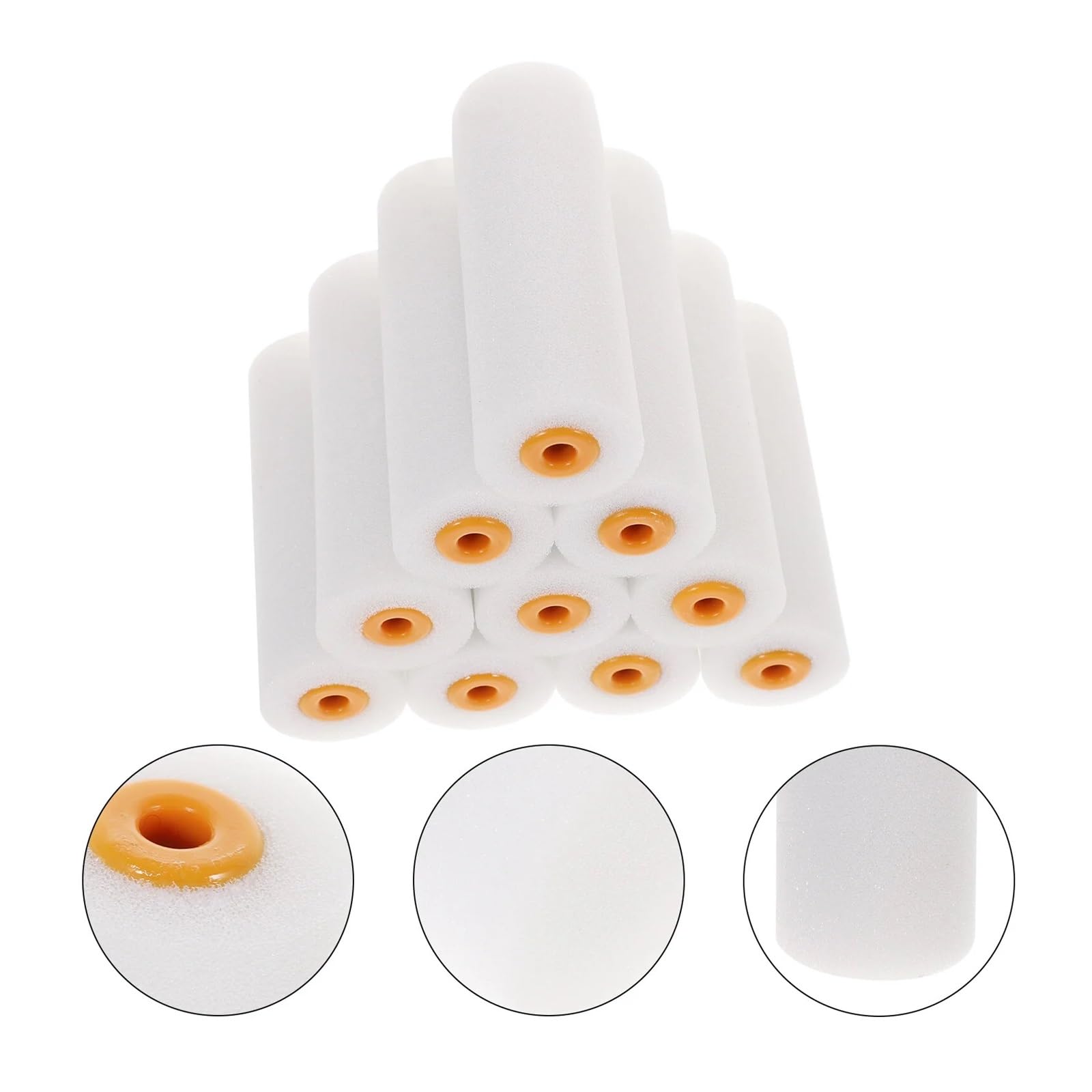 10 Pack 4 Inch Foam Roller Covers for Painting - Replacement Foam Roller Pads for Walls, Cabinets, Furniture & DIY Home Projects - Smooth Finish & Easy to Use