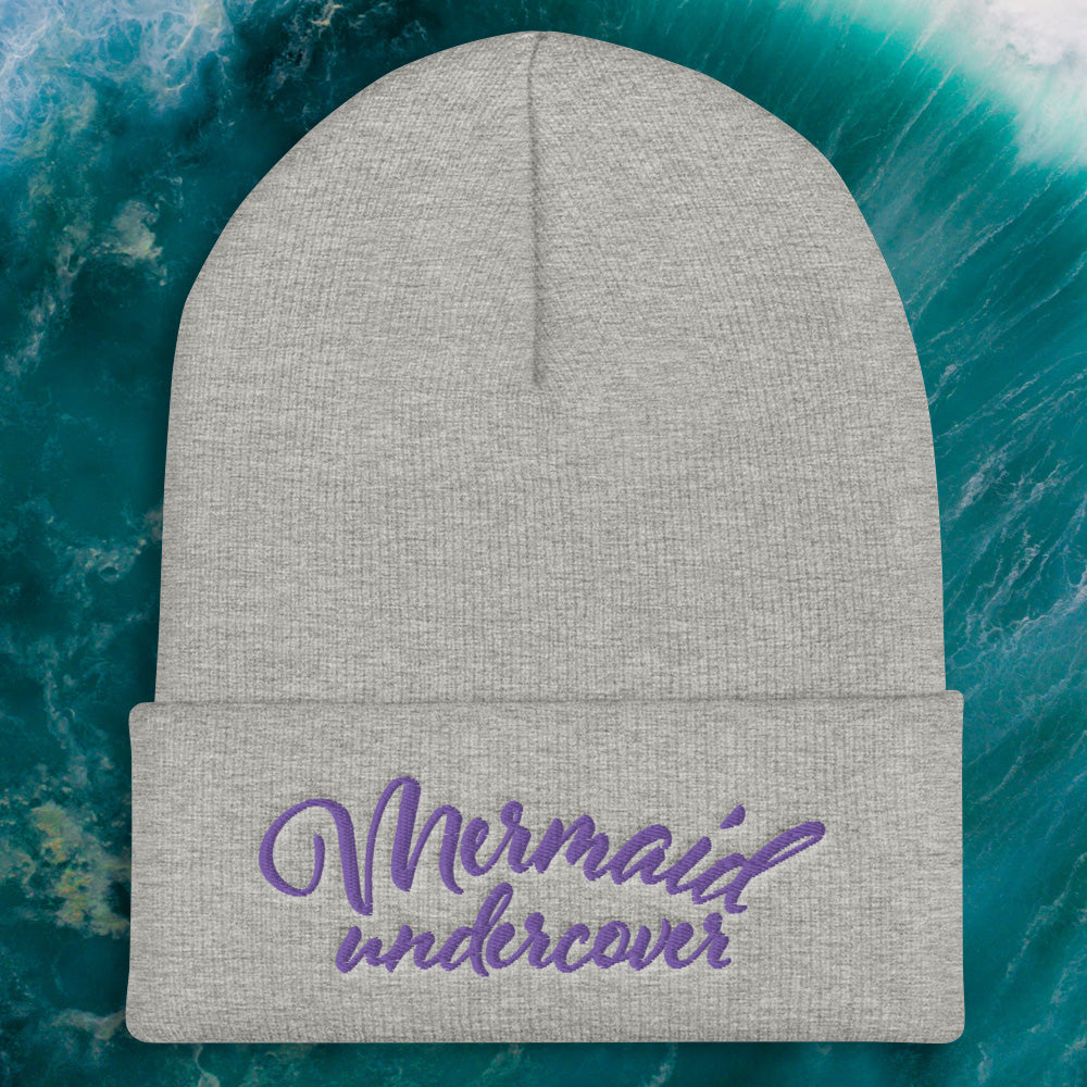 Mermaid and Mermen Embroidered Beanie Hat - Warm Winter Knit Cap with Unique Sea Creature Design - Perfect for Cosplay, Fantasy Lovers, and Cold Weather Fashion