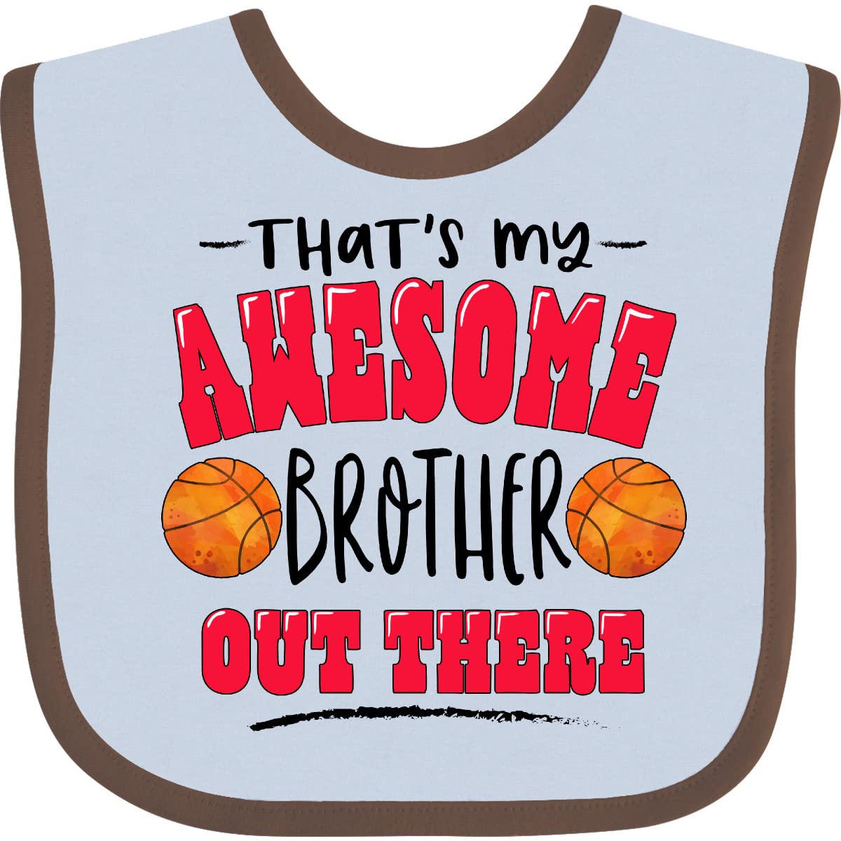 Inktastic Awesome Brother Basketball Baby Bib - Perfect for Sports Fans