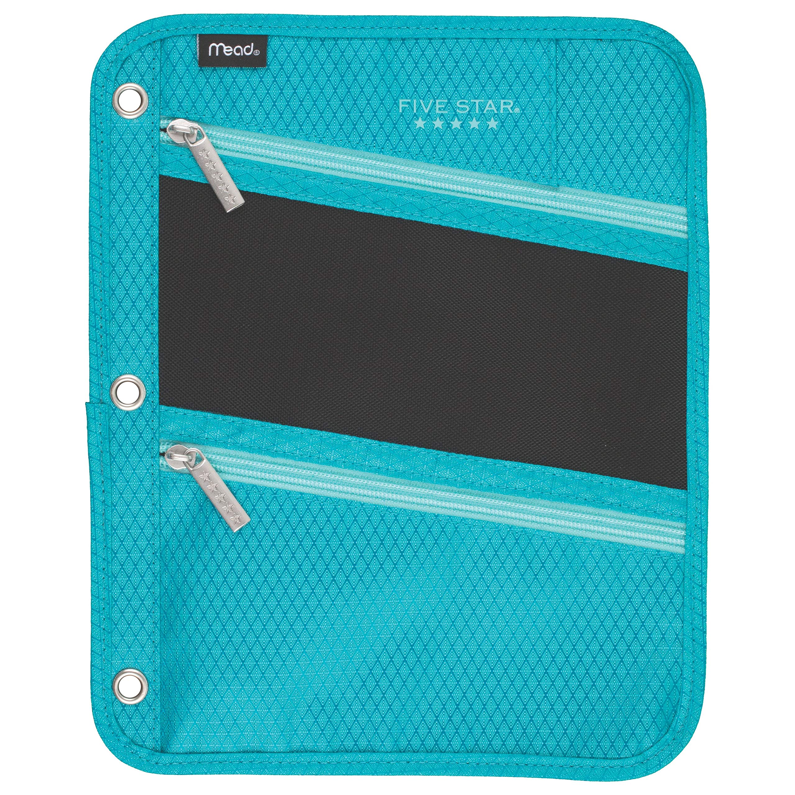 5-Star Teal Zipper Pencil Pouch for 3-Ring Binders - School & Office Supplies Organizer for Pens, Markers & Art Tools - Perfect for Students, Teachers & Professionals