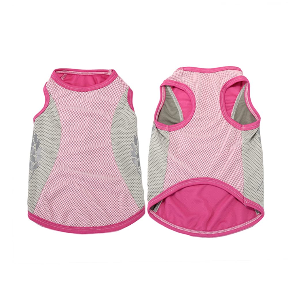 Dog Cooling Vest - Breathable Summer Pet Clothes for Small, Medium & Large Dogs | Corgi Puppy Shirts | UV Protection & Heat Relief | Perfect for Outdoor Walks, Beach Trips & Hot Weather (Pink, Size S)
