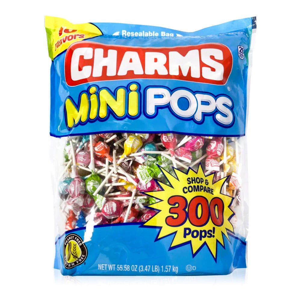 Blow Pop Mini Assorted Charms Candy - 300ct Bulk Bag | Perfect for Birthday Parties, Halloween Treats & Office Snacks