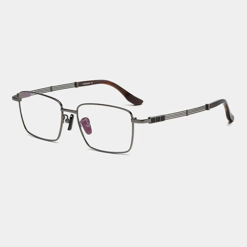 Black Titanium Square Eyeglasses for Men & Women - Lightweight Full Rim Frame (Model 80115) | Perfect for Reading, Work & Fashion Accessories