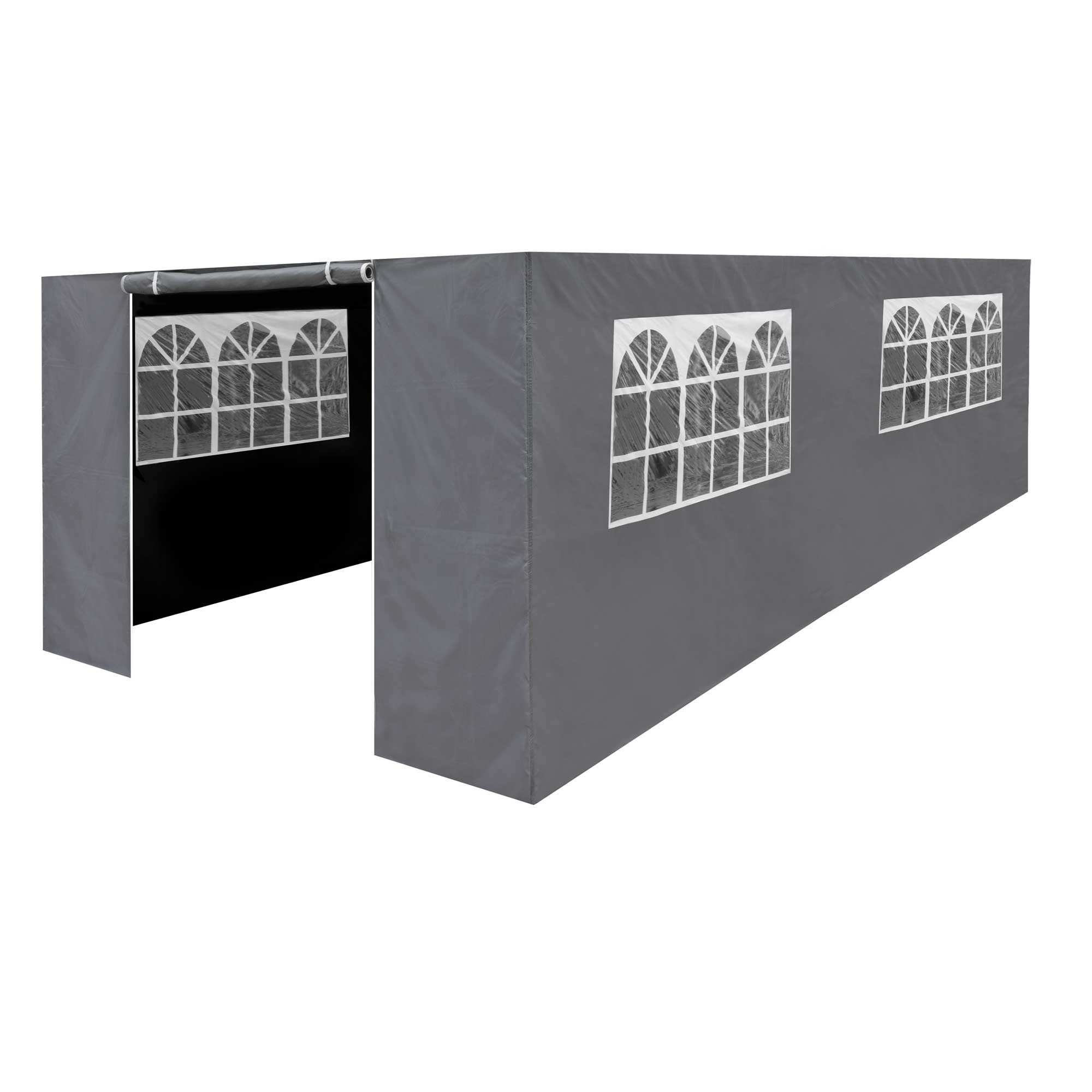 Premium Waterproof Gazebo Side Walls with Doors & Windows - Fits 3x6m Canopy Tents - Durable Grey DG157 for Outdoor Parties, Weddings & Backyard Events