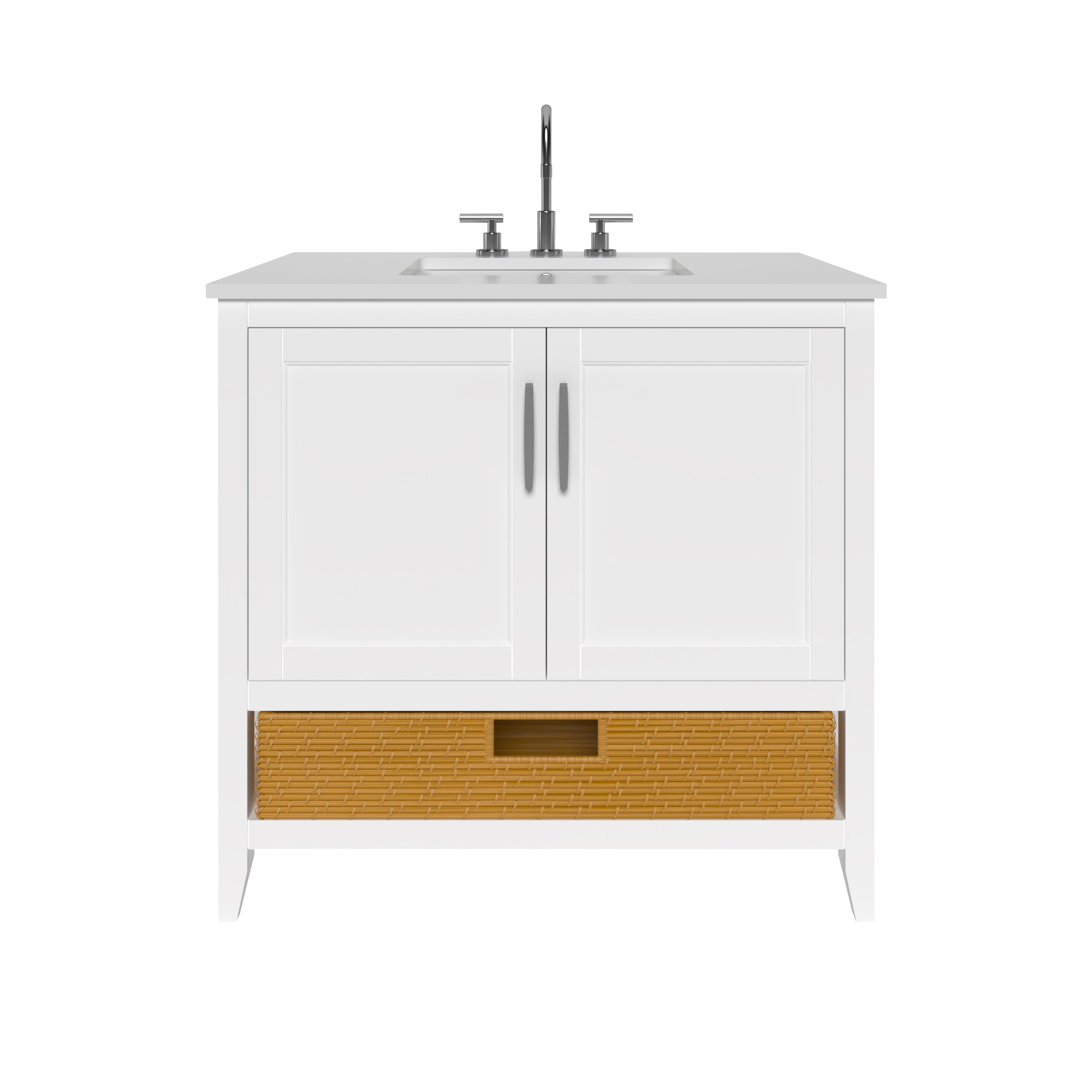 35.5 Inch White Bathroom Vanity Cabinet - Modern Freestanding Vanity for Bathroom Remodel, Small Space & Powder Room | Nearmé New York