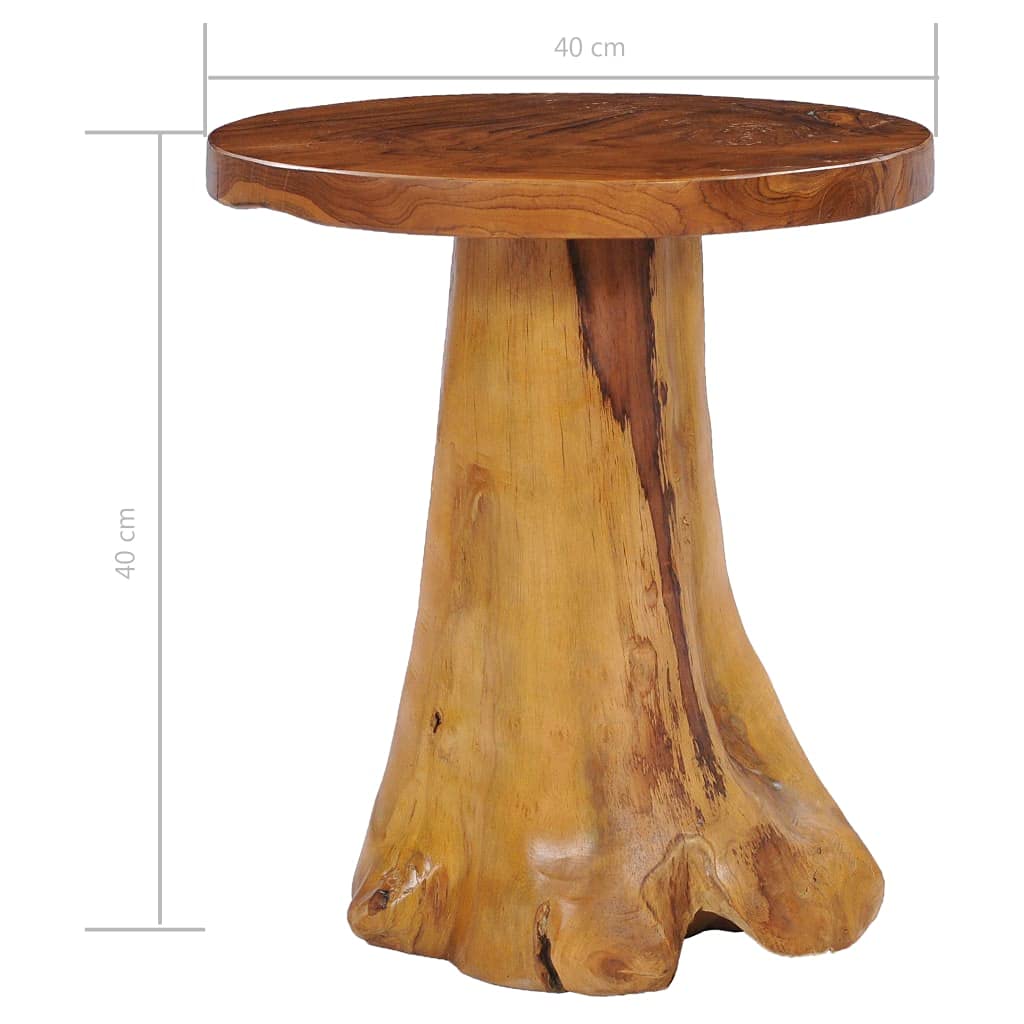 Tidyard Solid Teak Wood Coffee Table - 15.7x15.7 Inch Small Side Table with Natural Tree Root Design | Perfect for Living Room, Bedroom & Outdoor Patio Furniture