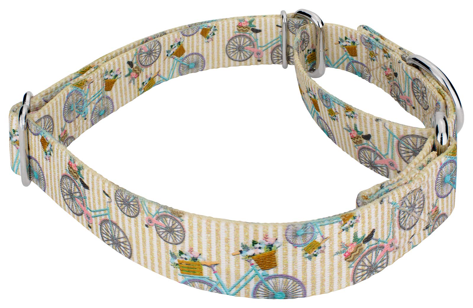Vintage Bicycles Martingale Dog Collar & Leash Set - Limited Edition Summer Breeze Collection with Sunny Patterns (5/8 Inch, Small) - Perfect for Walks, Training & Outdoor Adventures with Your Pet
