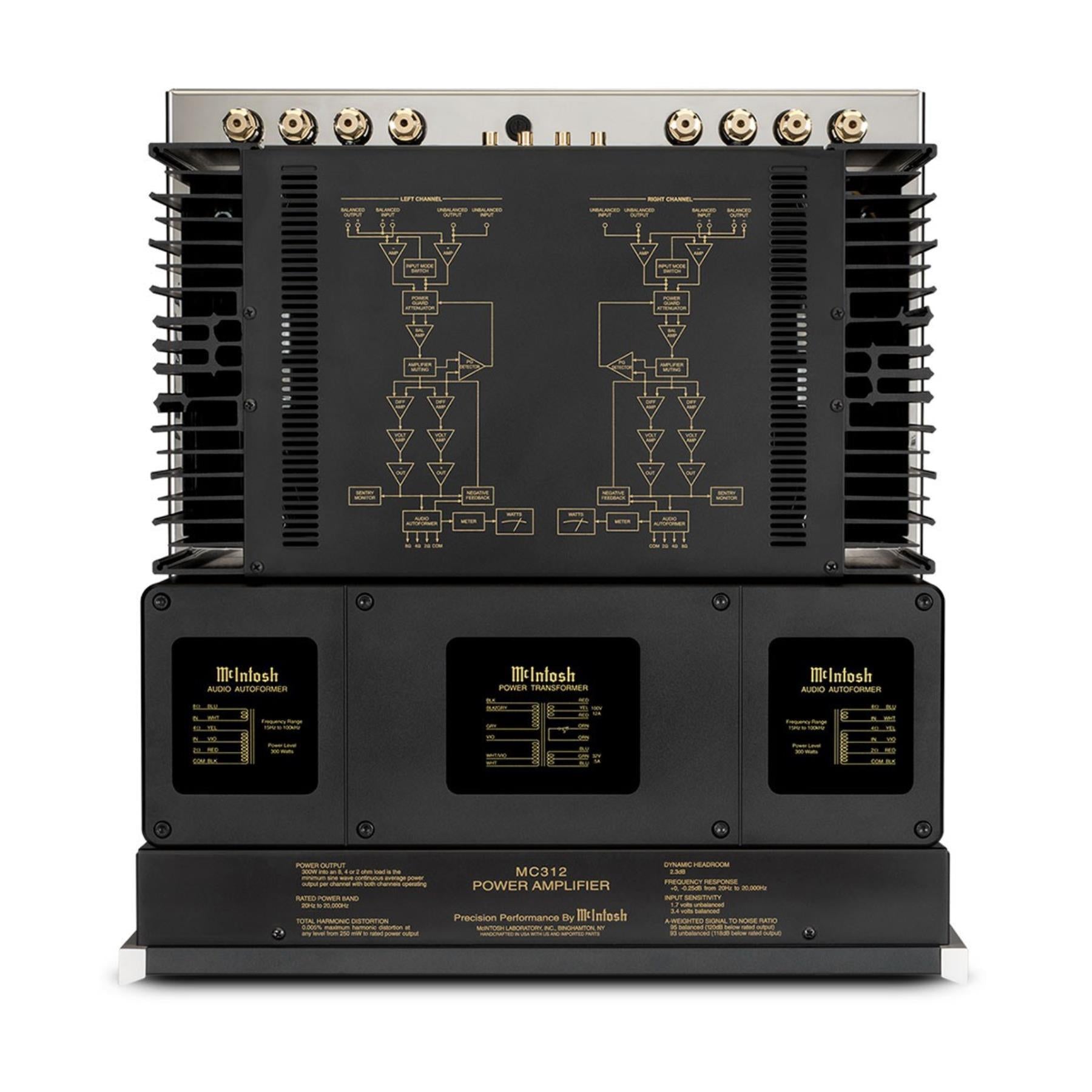 McIntosh MC312 2-Channel Solid State Power Amplifier - High-Fidelity Audio for Home Theater & Stereo Systems | Perfect for Audiophiles & Music Enthusiasts