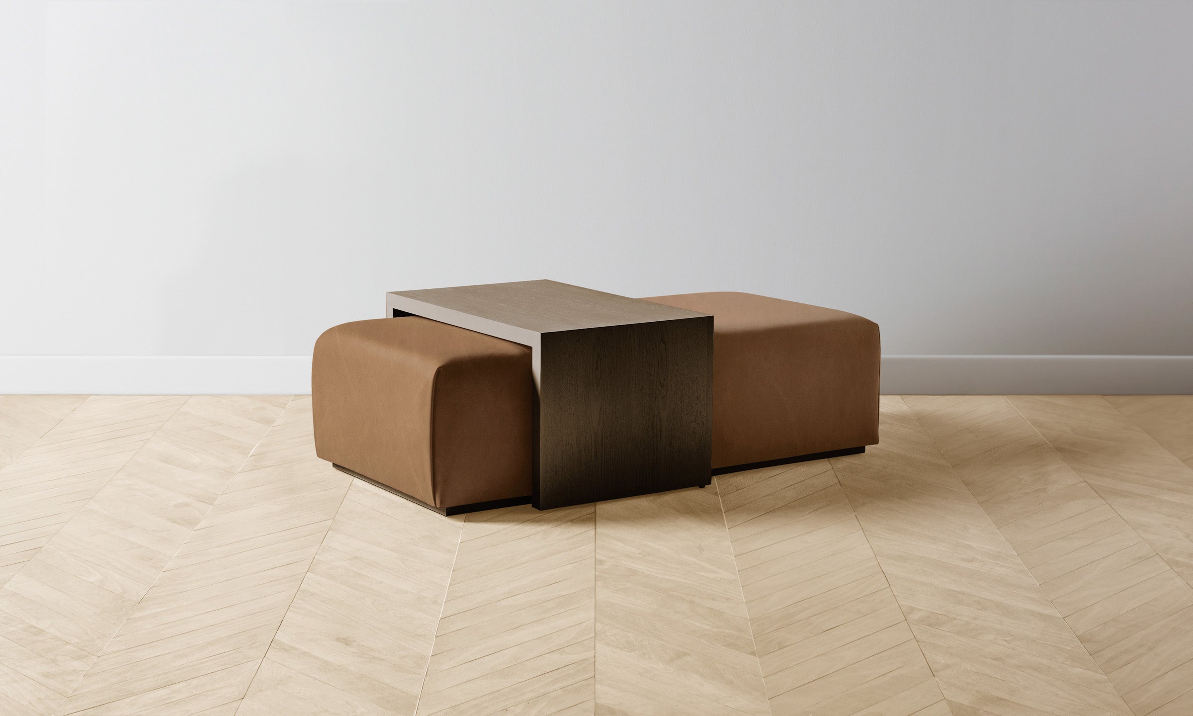 The Bowery Ottoman in Tuscan Leather Cognac - Luxurious Footrest & Stylish Living Room Accent for Home Decor