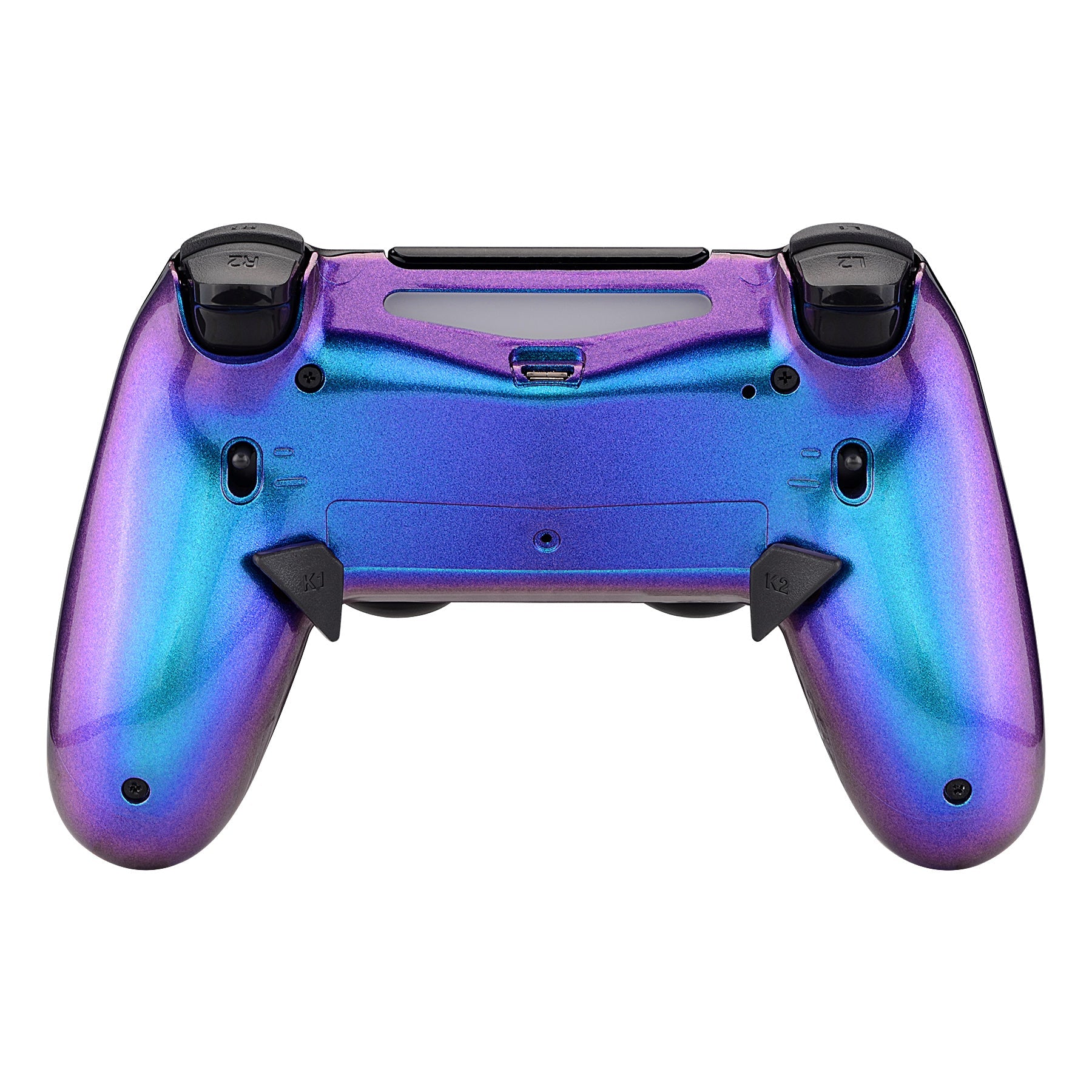 eXtremeRate Dawn 2.0 FlashShot Trigger Stop Remap Kit for PS4 Controller JDM-040/050/055 - Chameleon Purple Blue | Customizable Gaming Accessory for Competitive Play & FPS Games