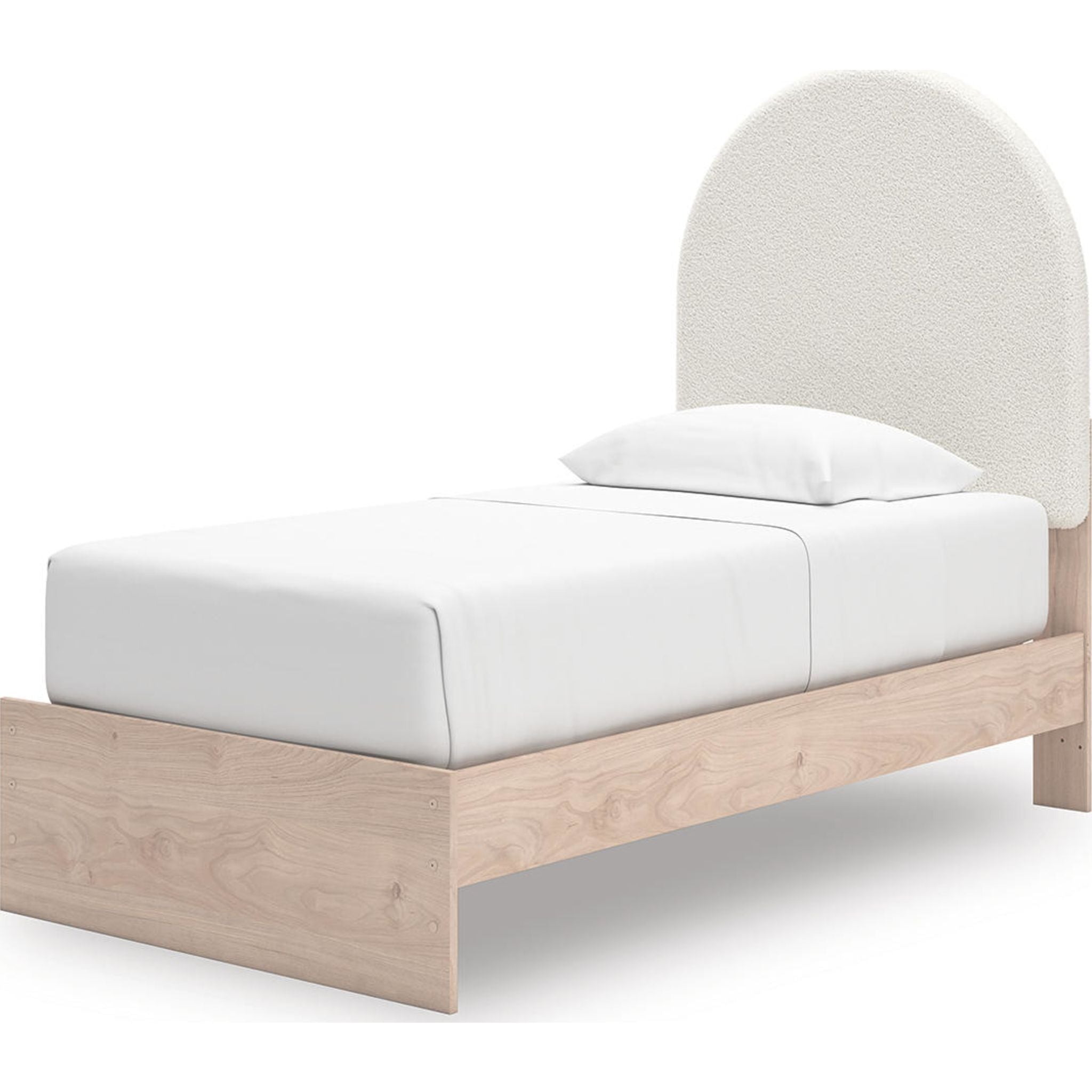 Arloster Platform Bed Frame with 2 Storage Drawers - Modern Tan & White Wooden Bed - Perfect for Small Bedrooms, Guest Rooms & Studio Apartments