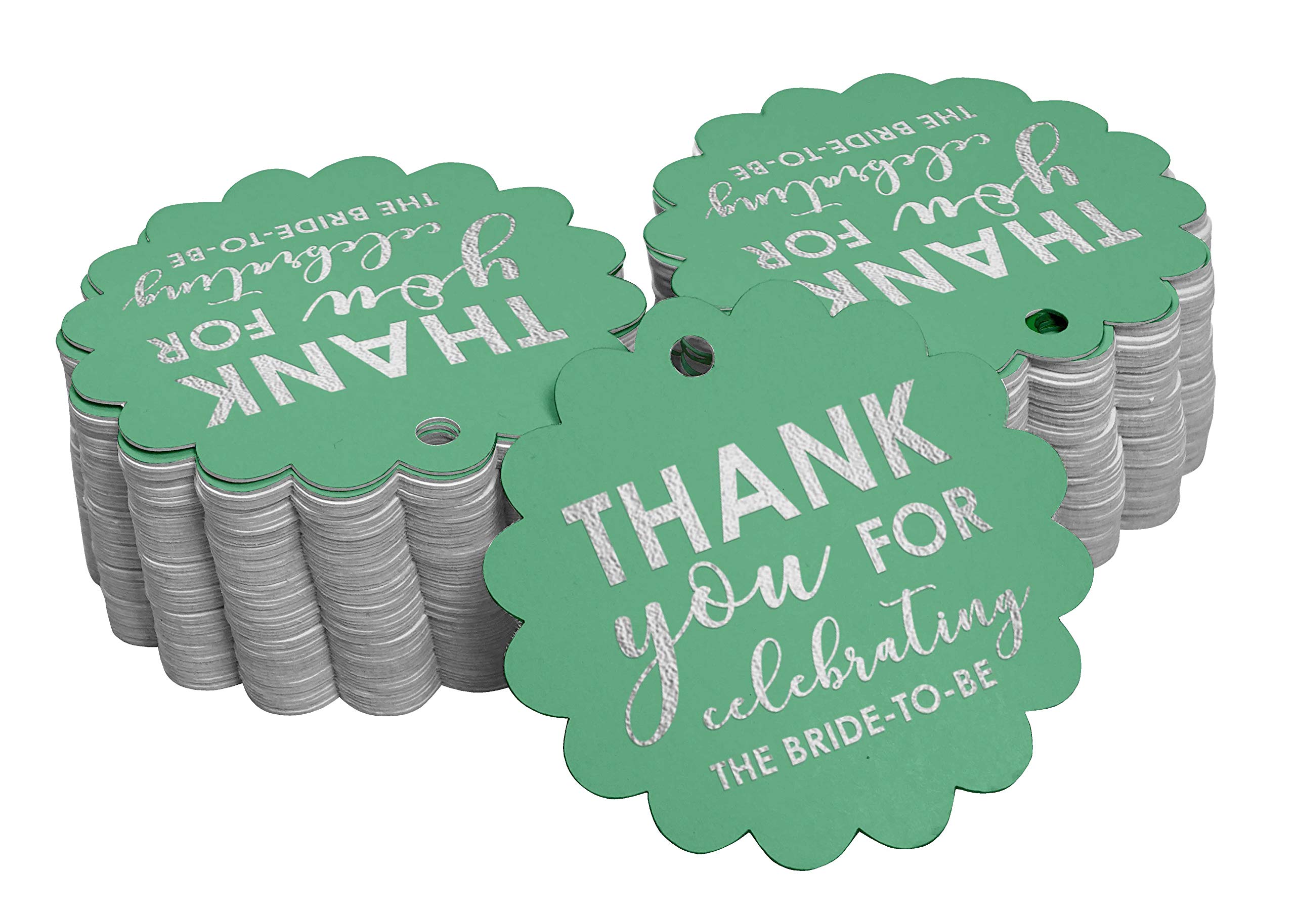Elegant Silver Foil Bridal Shower Thank You Tags - 50pcs Wedding Favor Gift Tags for Bride-to-Be Celebrations - Perfect for Bridal Party Favors, Wedding Decorations & Special Events