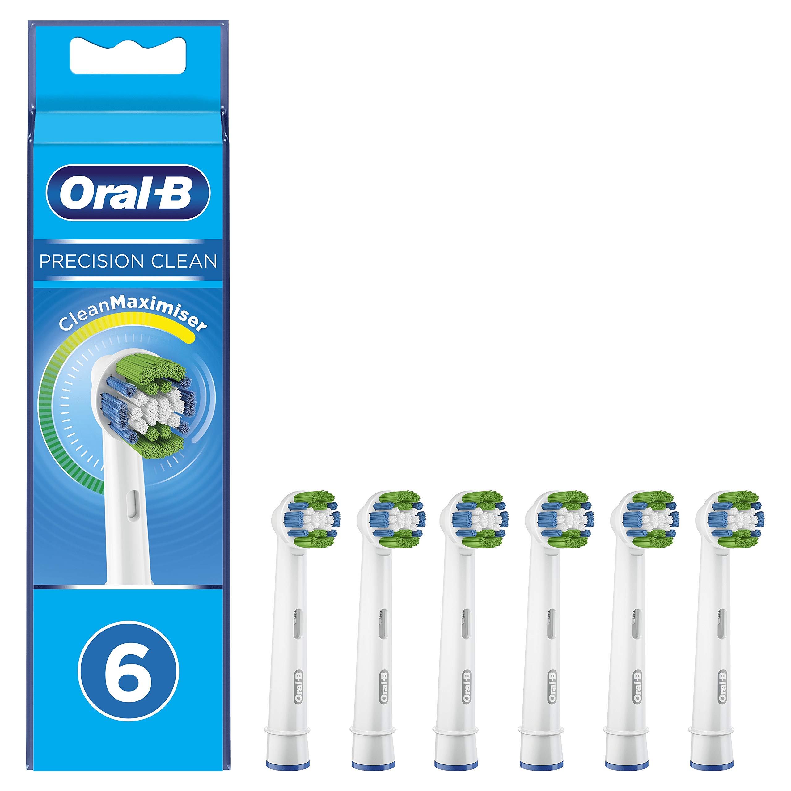 Oral-B Precision Clean Replacement Brush Heads for Electric Toothbrush, 6 Pack – CleanMaximizer Bristles for Optimal Dental Care – Perfect for Travel & Daily Oral Hygiene