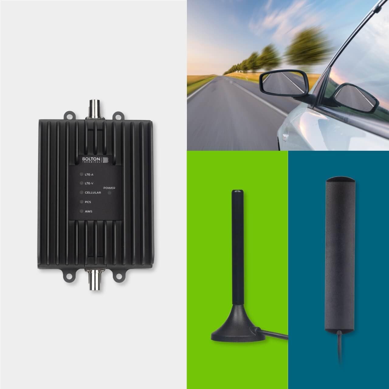 Velocity 5G/4G LTE Vehicle Cell Phone Signal Booster - 50dB Gain with Magnetic Mount Omni Antenna - FCC Approved for AT&T, Verizon, T-Mobile - Universal Fit for All Cars - Improve Call Quality & Data Speed While Driving