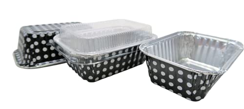 KitchenDance 6 oz Disposable Aluminum Mini Loaf Pans (Set of 50) - Perfect for Baking, Meal Prep & Party Favors - Choose Color & Lid Options #4004