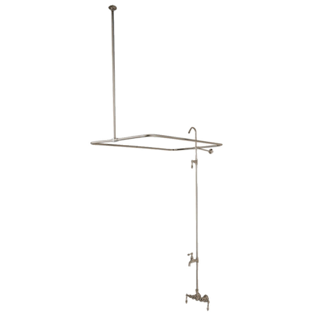 Kingston Brass CC61T8 Vintage Wall Mount Tub Faucet with Shower Enclosure - Classic Bathroom Fixture for Traditional & Farmhouse Style Homes