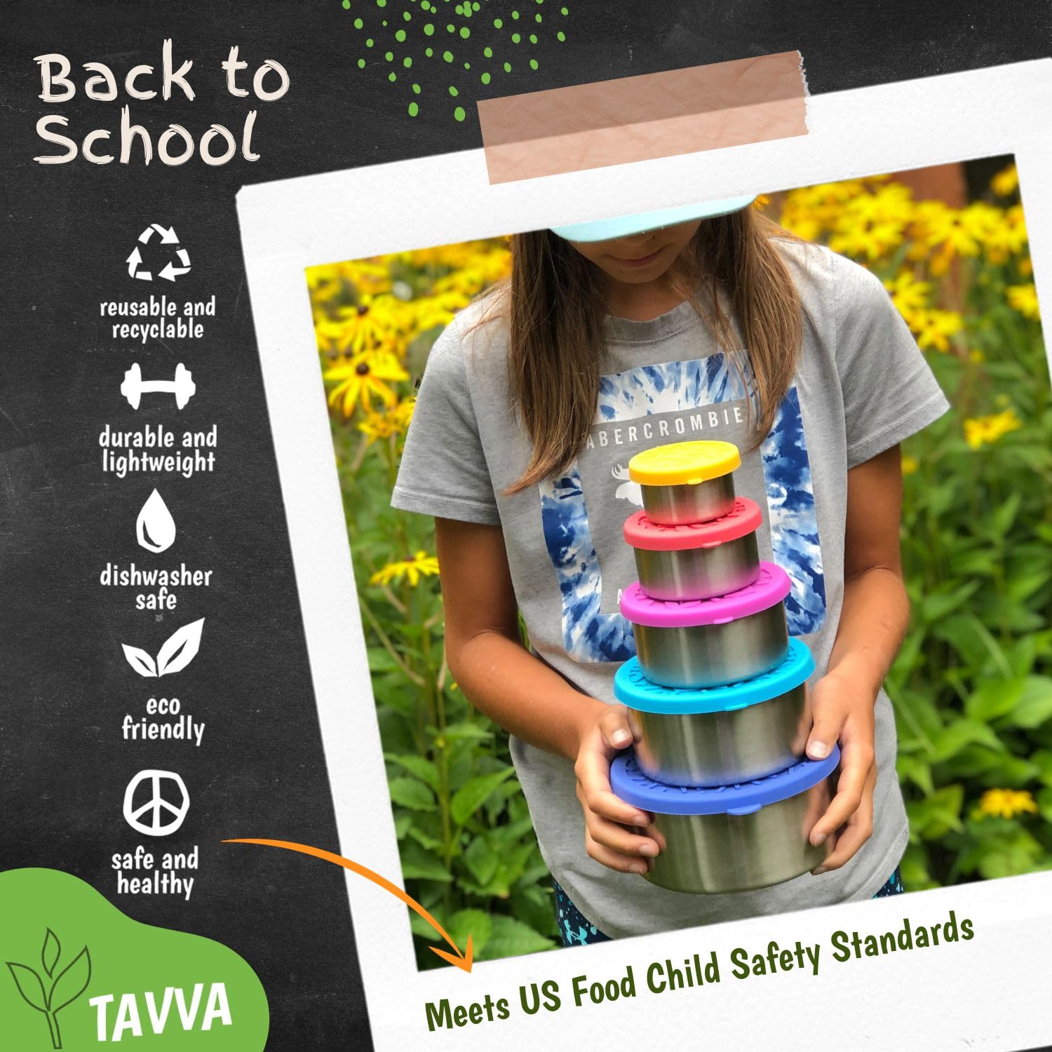 Premium Stainless Steel Food Storage Containers with Lids - Leakproof, Nesting Metal Lunch Box for Kids & Adults | Ideal for School, Office, Picnics & Meal Prep
