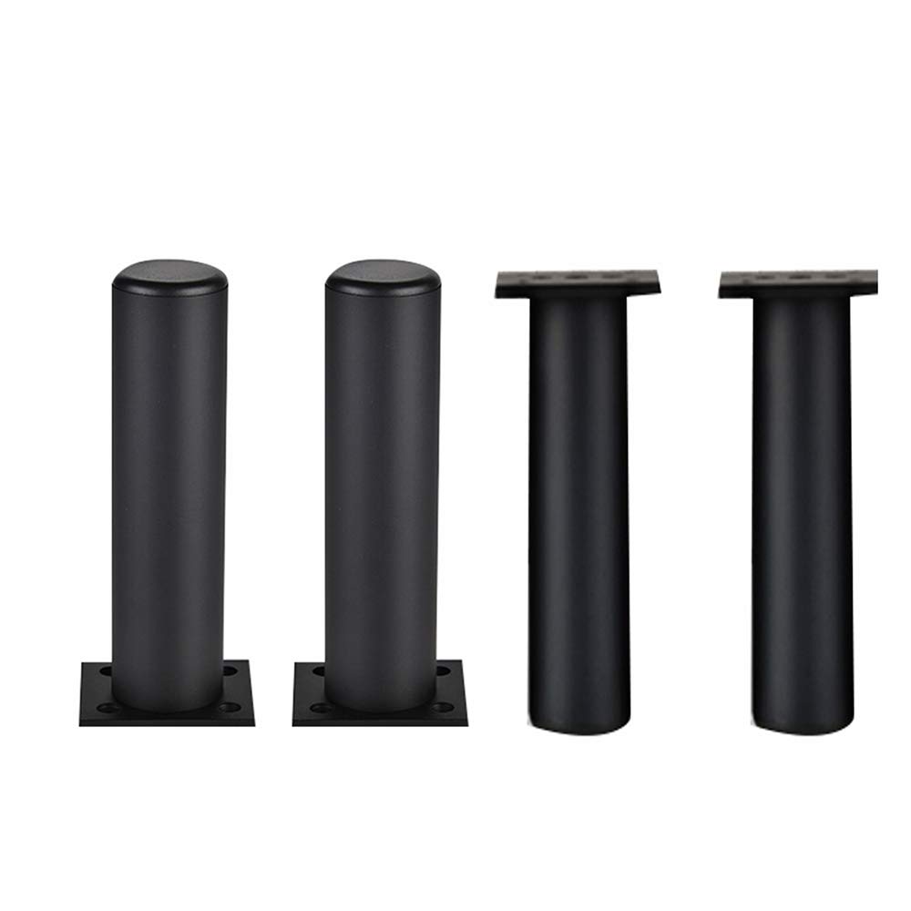 CERETO Adjustable Metal Furniture Legs 4-Pack - Black Sofa & Cabinet Feet for DIY Home Upgrade