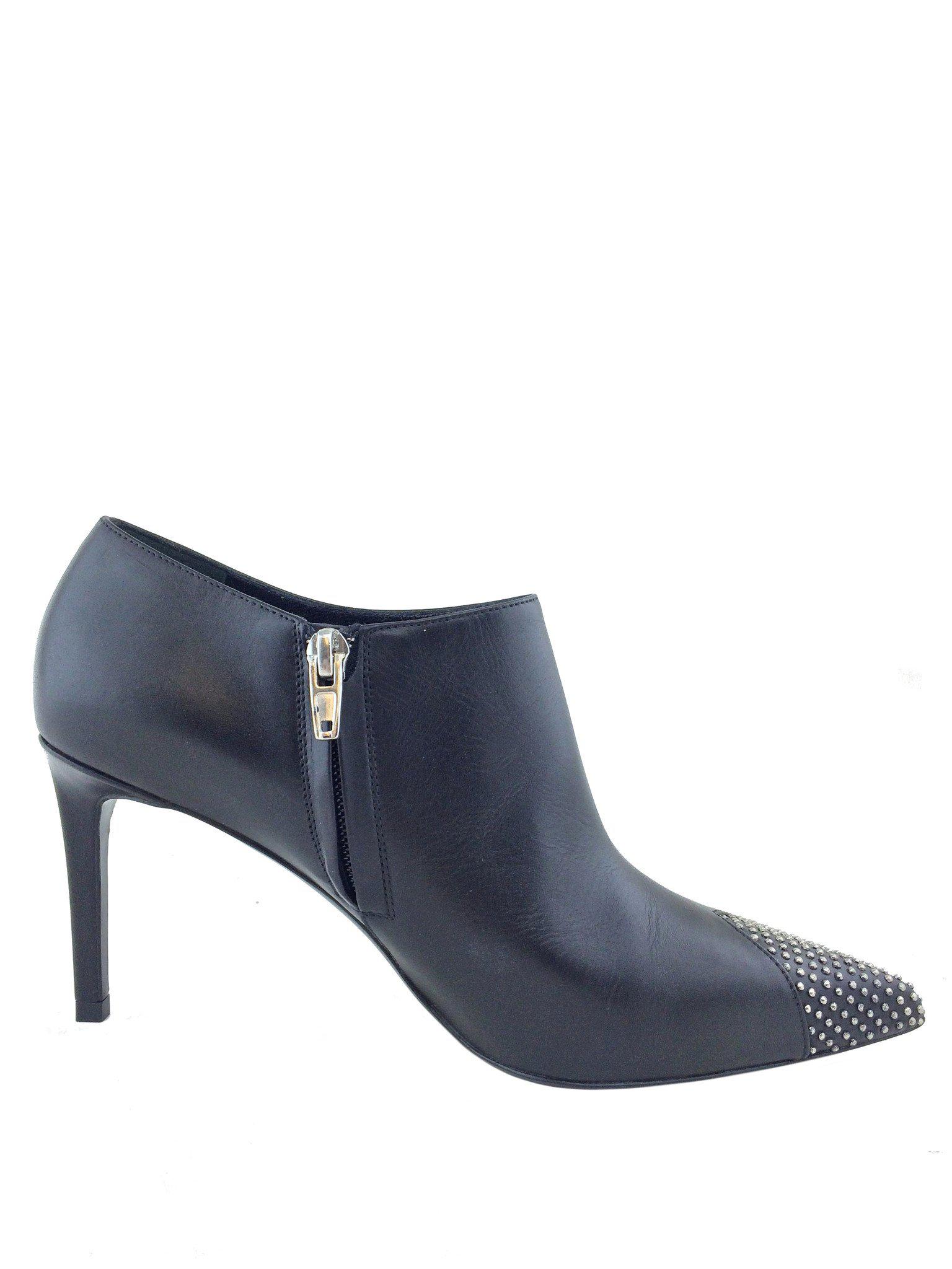 Saint Laurent Studded Pointed Toe Ankle Boots Women's Size 10 Black Leather - Perfect for Night Out, Party & Evening Events