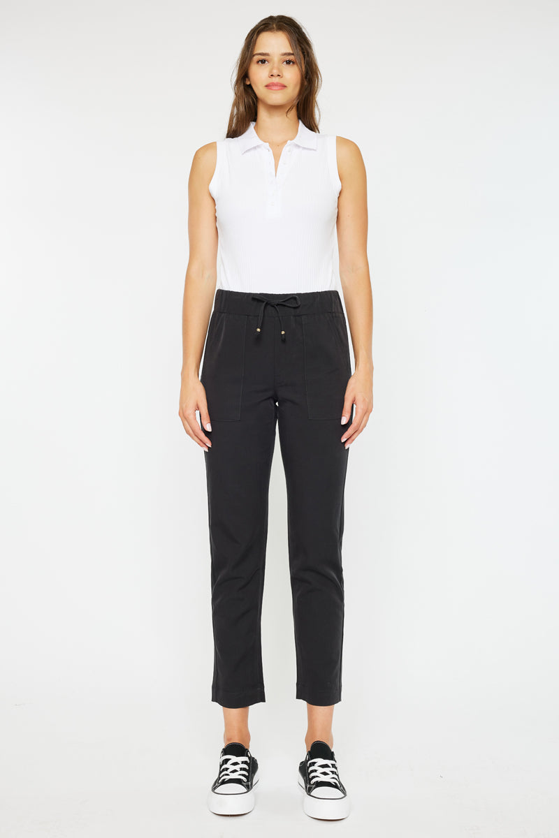 Daryn Mid Rise Cigarette Jogger Pants - Women's Slim Fit Stretch Casual Lounge Pants for Yoga, Running, and Everyday Wear