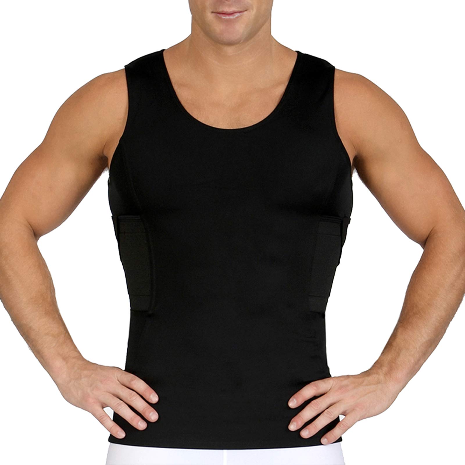 USA Made Concealed Carry Holster for Men - Shoulder & Chest Gun Holster with Compression Tank Top - Black, Small - Perfect for CCW, Tactical Training & Outdoor Activities