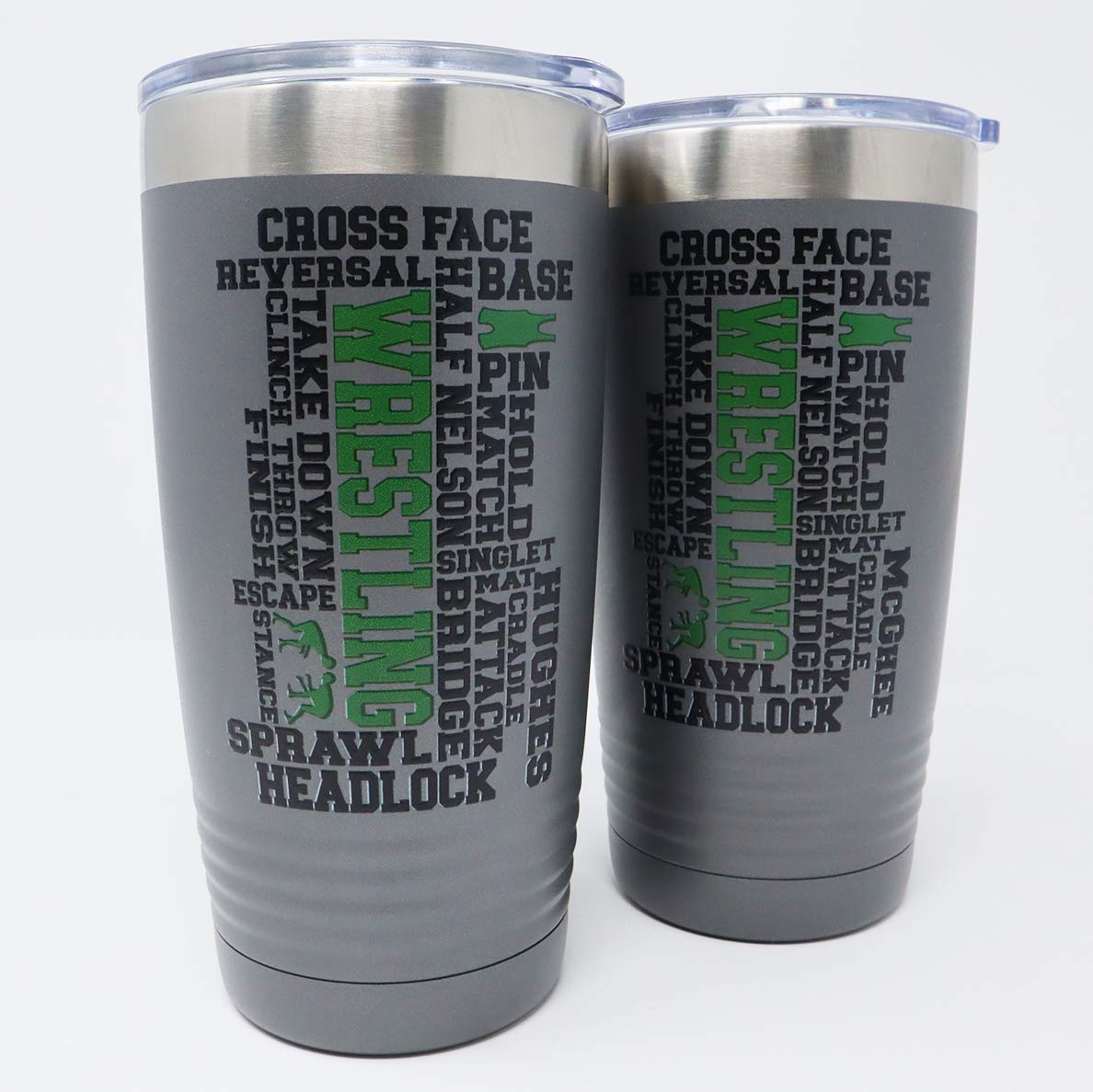 Custom 20 oz Insulated Tumbler with Wrestling Word Art Design - Personalized Stainless Steel Cup for Athletes, Coaches & Fans - Perfect for Gym, Sports Events & Daily Hydration