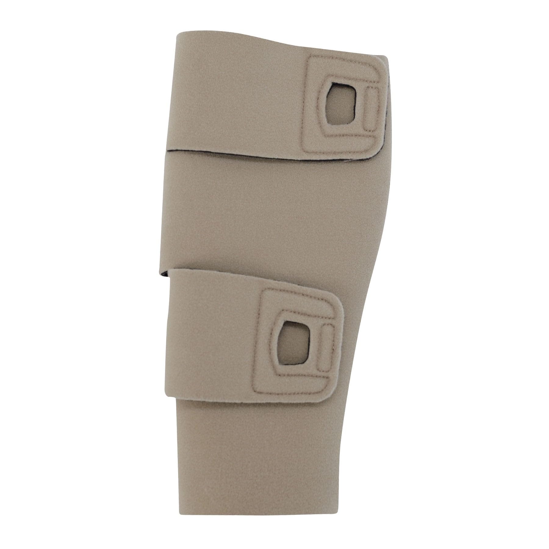 SiennaWrap Adjustable Compression Leg Wrap for Lymphedema & Lipedema - Velcro Support for Leg Swelling Relief - Designed by Therapist - USA Made Contoured Beige (Small, Standard) - Perfect for Post-Surgery Recovery & Daily Comfort